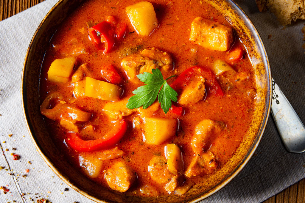 Rezept für Gulaschsuppe: So geht Omas Kesselgulasch mit Paprika und Kartoffeln