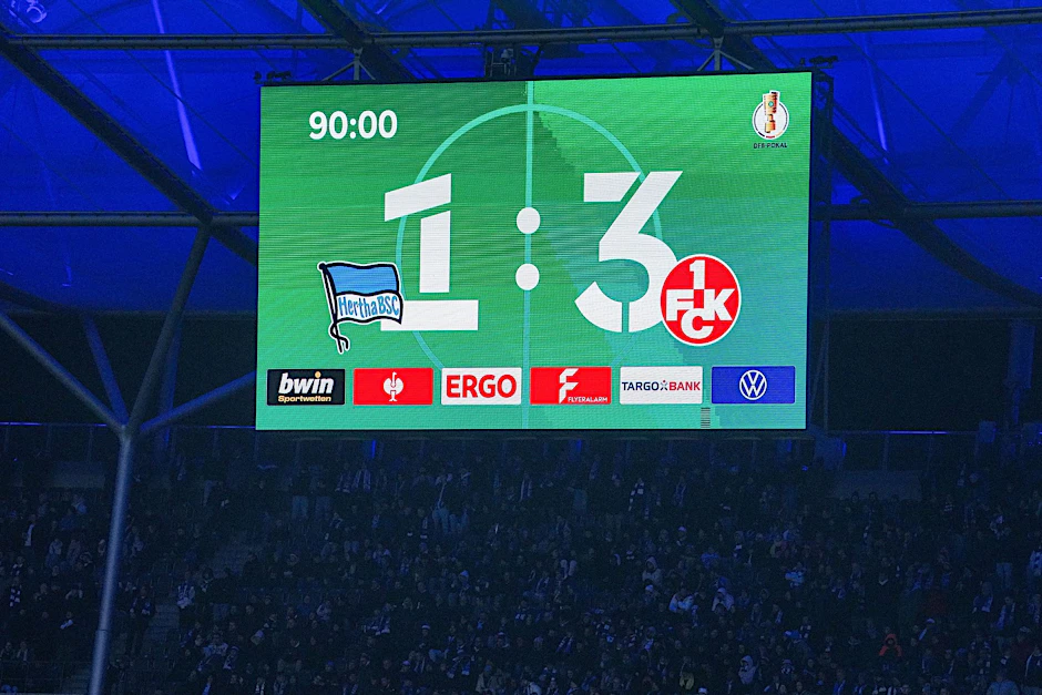 Hertha BSC ist nach der 1:3-Niederlage gegen den 1. FC Kaiserslautern im DFB-Pokal ausgeschieden.  