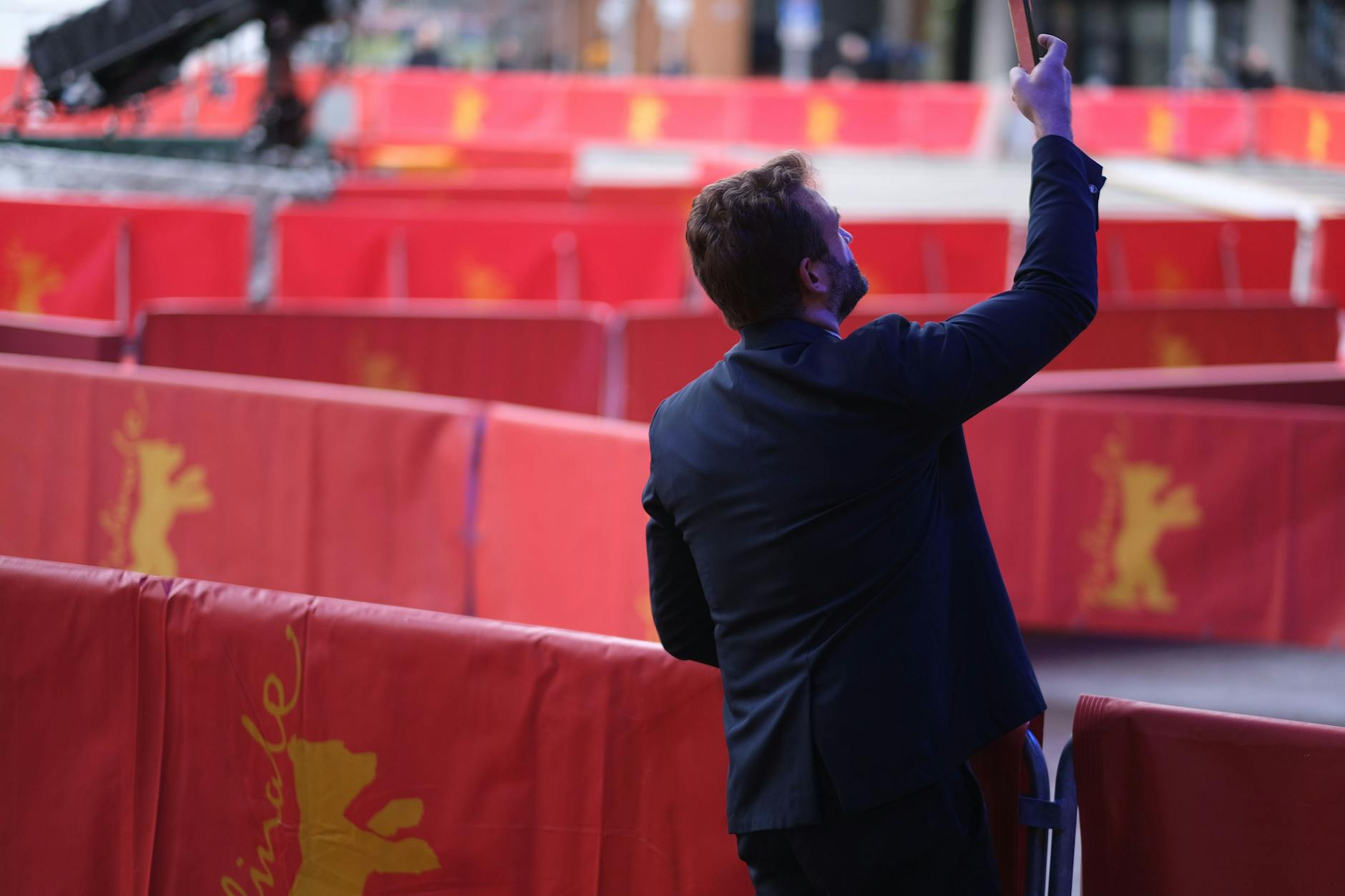 Letzte Vorbereitungen für die Berlinale am Potsdamer Platz. 