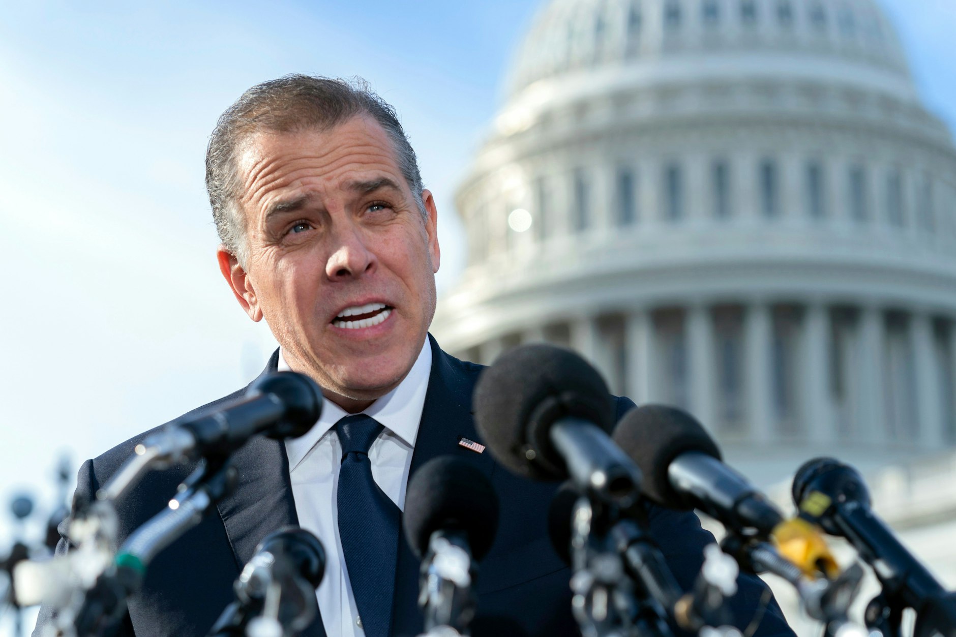 Hunter Biden bei einer Pressekonferenz vor dem US-Capitol.