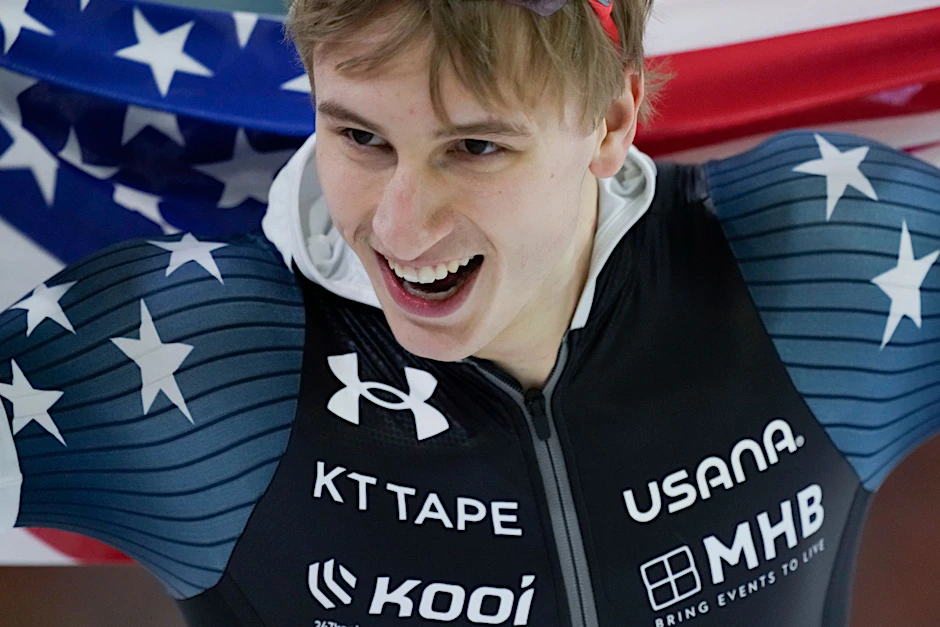 ARCHIV - Lief Weltrekord über 1000 Meter: Jordan Stolz.  