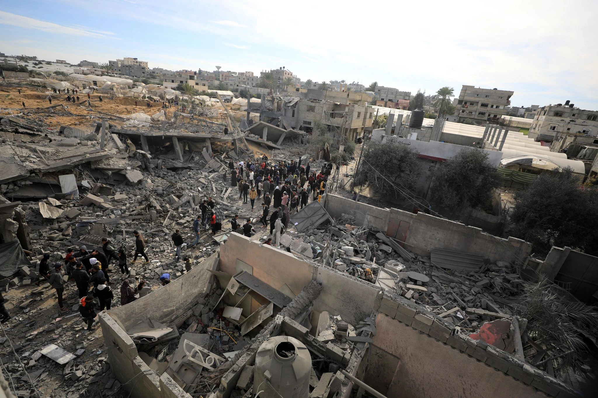 Zerstörte Gebäude in Rafah.  