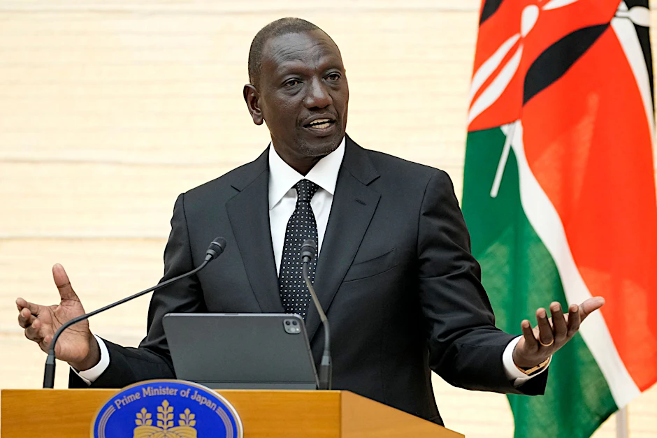 William Ruto, Präsident von Kenia, spricht bei einer Pressekonferenz.  /Archivbild