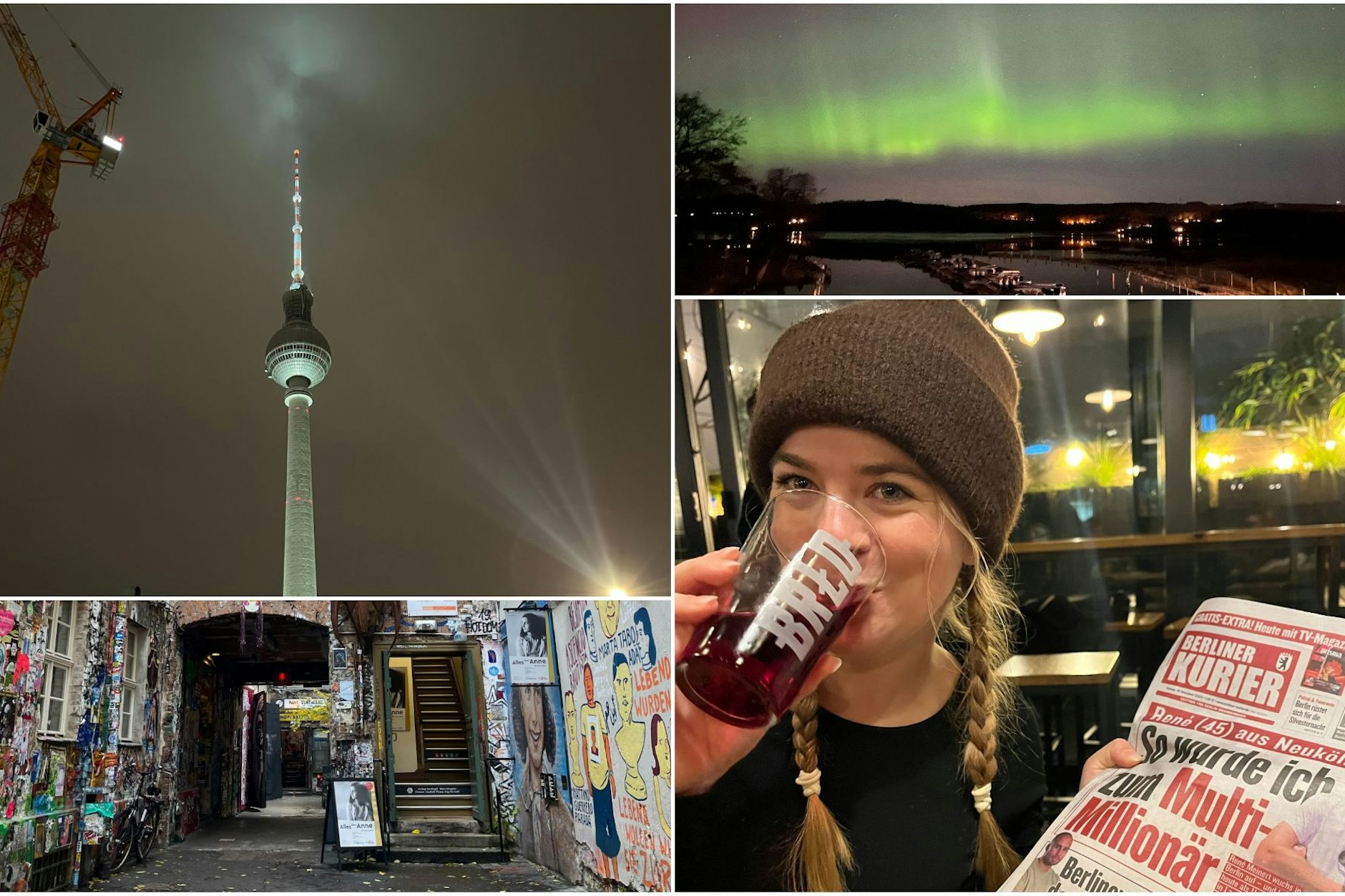 Ein Neuankömmling fragt: „Seht ihr Berliner den Fernsehturm noch?“ 