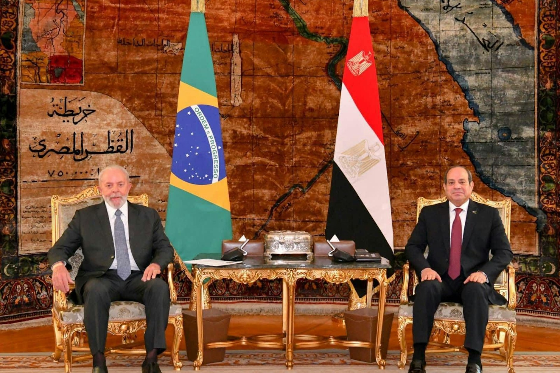 Brasiliens Präsident Luiz Inácio Lula da Silva (l.) mit Ägyptens Staatschef Abdel Fattah al-Sisi&nbsp;