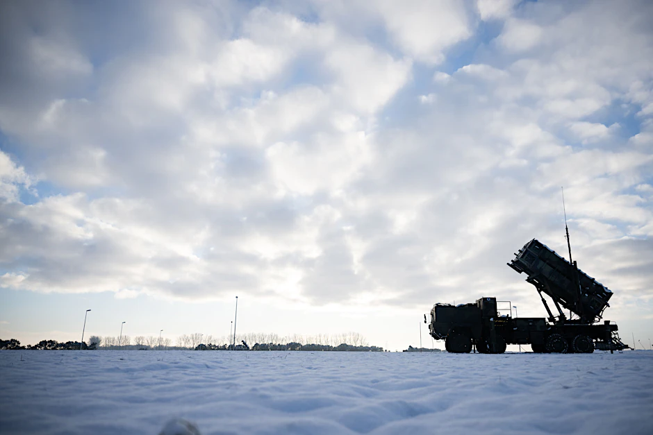 Ein Patriot-Startgerät steht während eines Ausbildungskurses ukrainischer Soldaten an einem Standort der Bundeswehr.