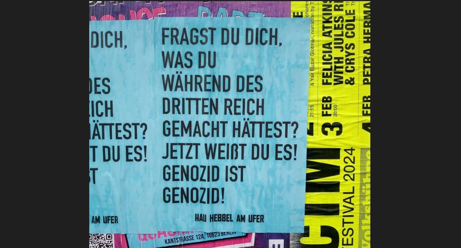 Berlin: Antisemitische Fake-Plakate im Design von Volksbühne und HAU aufgetaucht