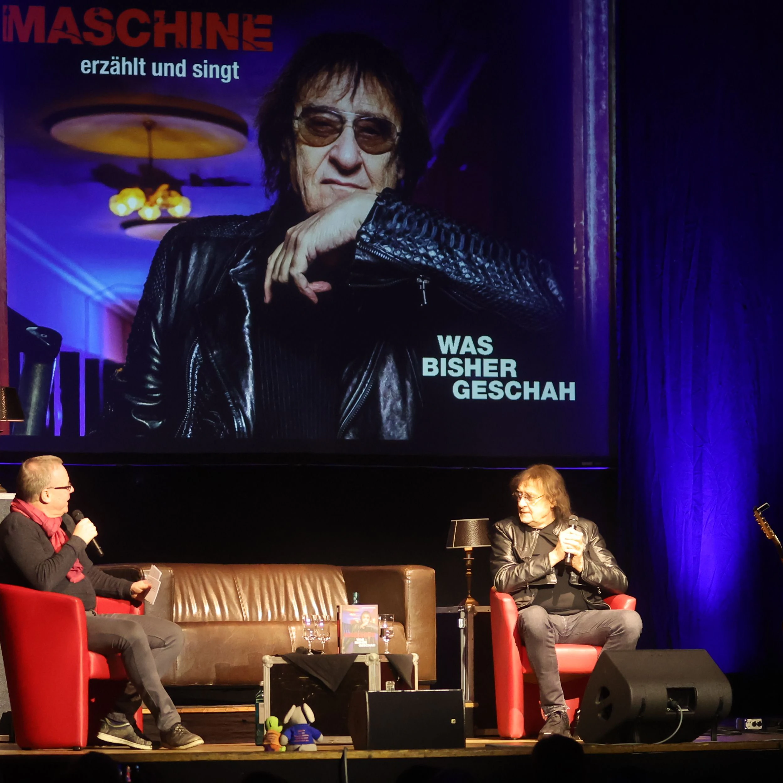 Dieter „Maschine“ Birr bei der Premiere seiner Autobiografie „Was bisher geschah“ im Tivoli in Freiberg.