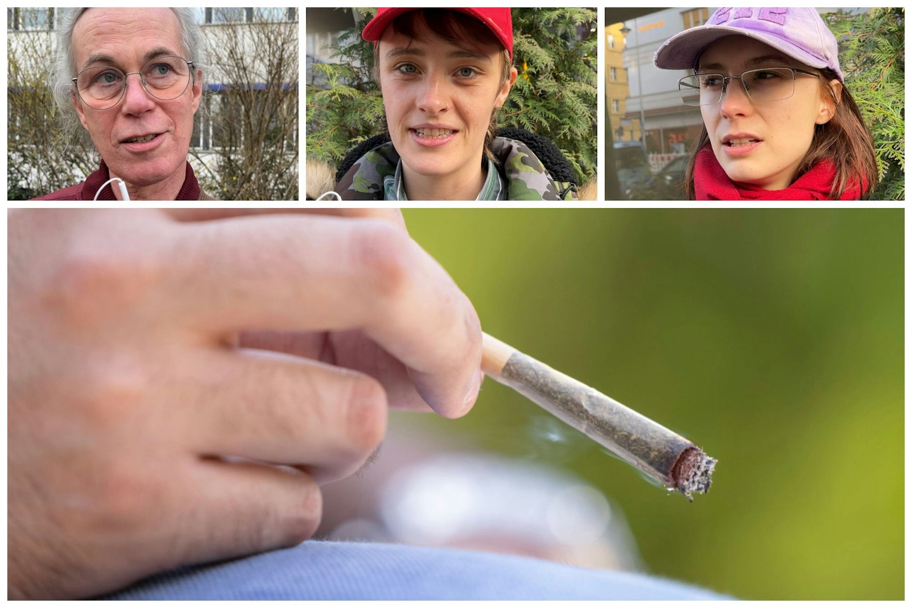 Das denken Berliner über die Legalisierung von Cannabis: „An der Zeit.“&nbsp; Links: Judith Gummersbach, Mitte: Angel, Rechts: Elvo.