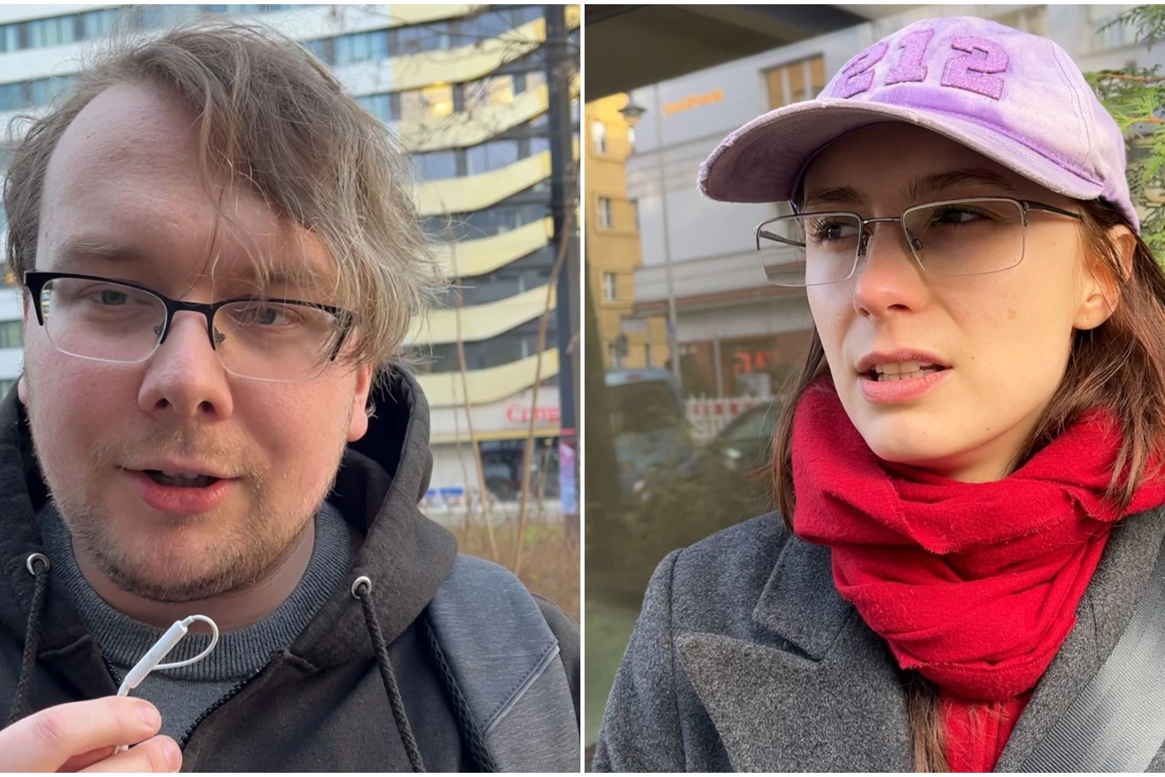 Links: Martin Striegnitz (29) aus Berlin meint, dass eine Legalisierung richtig und wichtig ist. „Wir verschwenden so viele Ressourcen in die Strafverfolgung. Rechts: Elvo sieht eine Legalisierung positiv. „Generell denke ich, dass es krass ist, wenn der Staat die persönlichen Rechte einschränkt, jeder Mensch sollte über seinen eigenen Konsum entscheiden können“