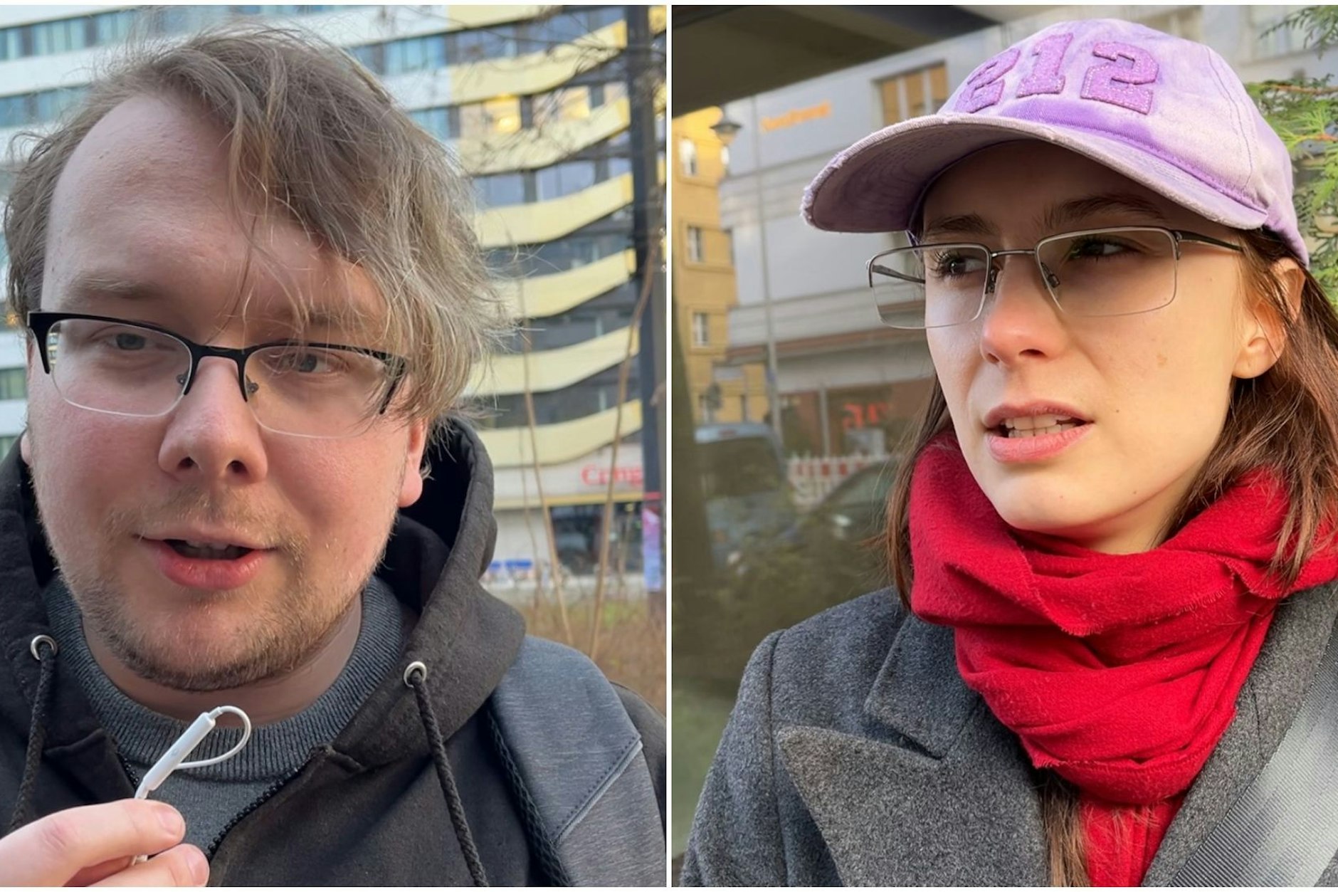 Links: Martin Striegnitz (29) aus Berlin meint, dass eine Legalisierung richtig und wichtig ist. „Wir verschwenden so viele Ressourcen in die Strafverfolgung. Rechts: Elvo sieht eine Legalisierung positiv. „Generell denke ich, dass es krass ist, wenn der Staat die persönlichen Rechte einschränkt, jeder Mensch sollte über seinen eigenen Konsum entscheiden können“