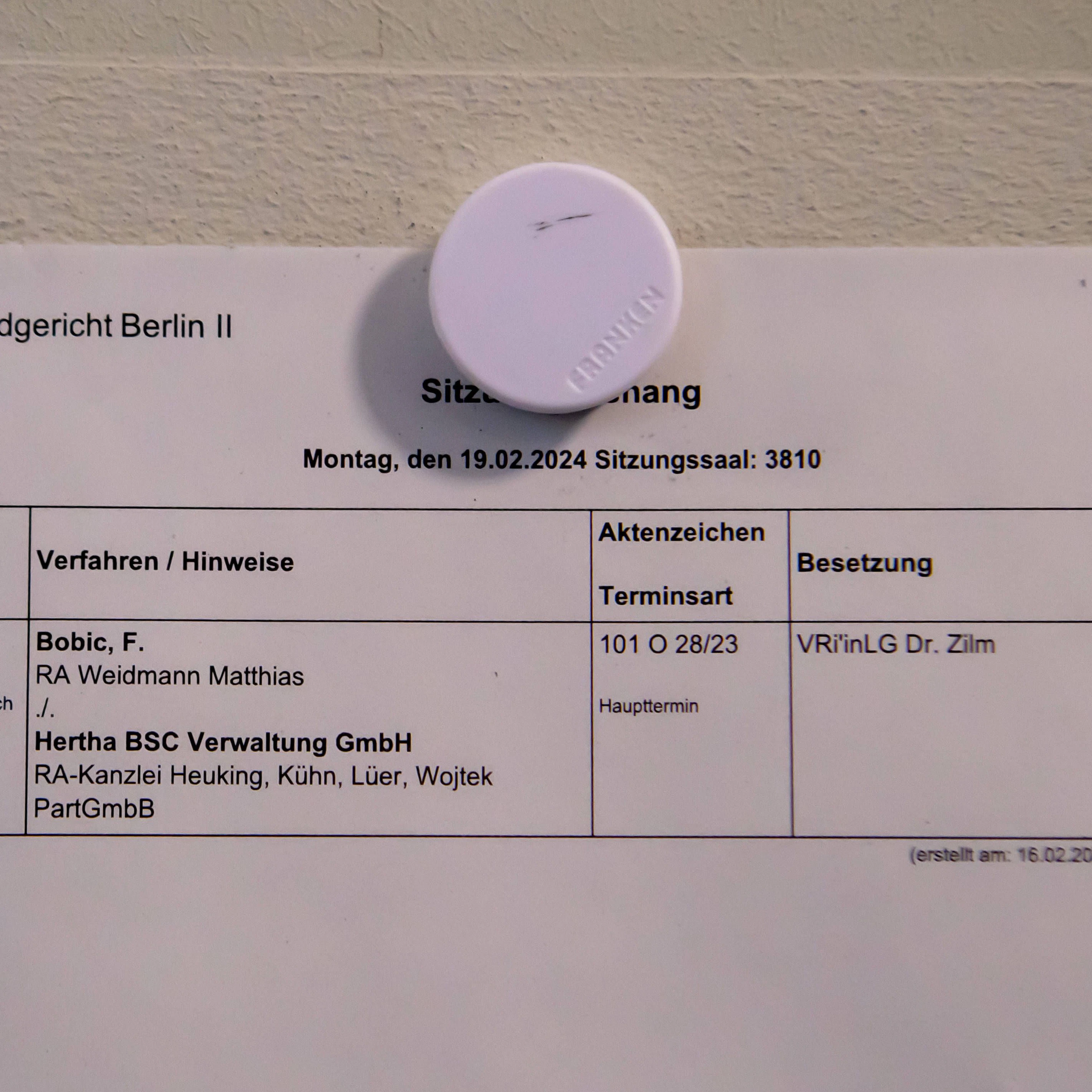 Vergangenen Montag tagte das Landgericht im Fall Bobic gegen Hertha BSC.