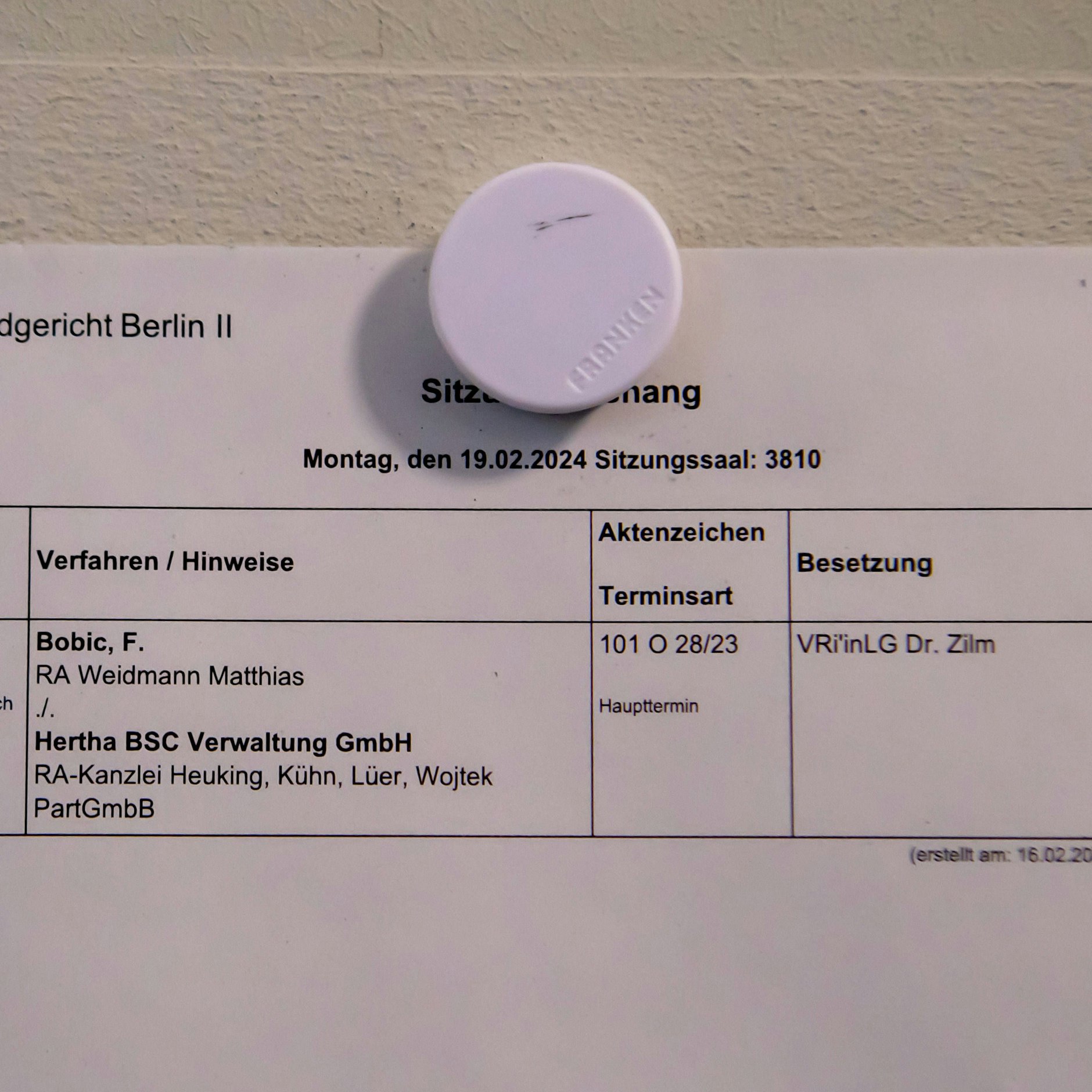 Vergangenen Montag tagte das Landgericht im Fall Bobic gegen Hertha BSC.