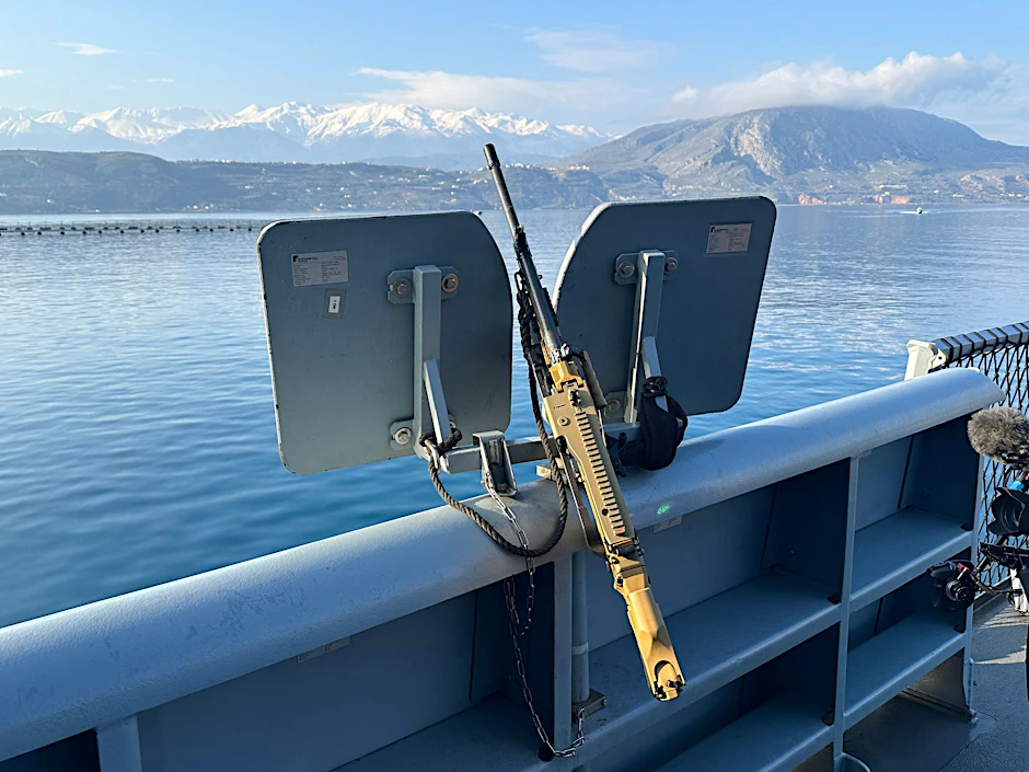 ARCHIV - Ein Maschinengewehr MG3 an Bord der Fregatte «Hessen».  
