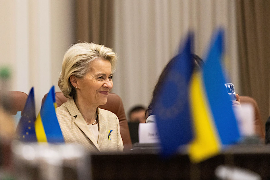 Ursula von der Leyen, Präsidentin der Europäischen Kommission, bei einem vergangenen Besuch in Kiew.