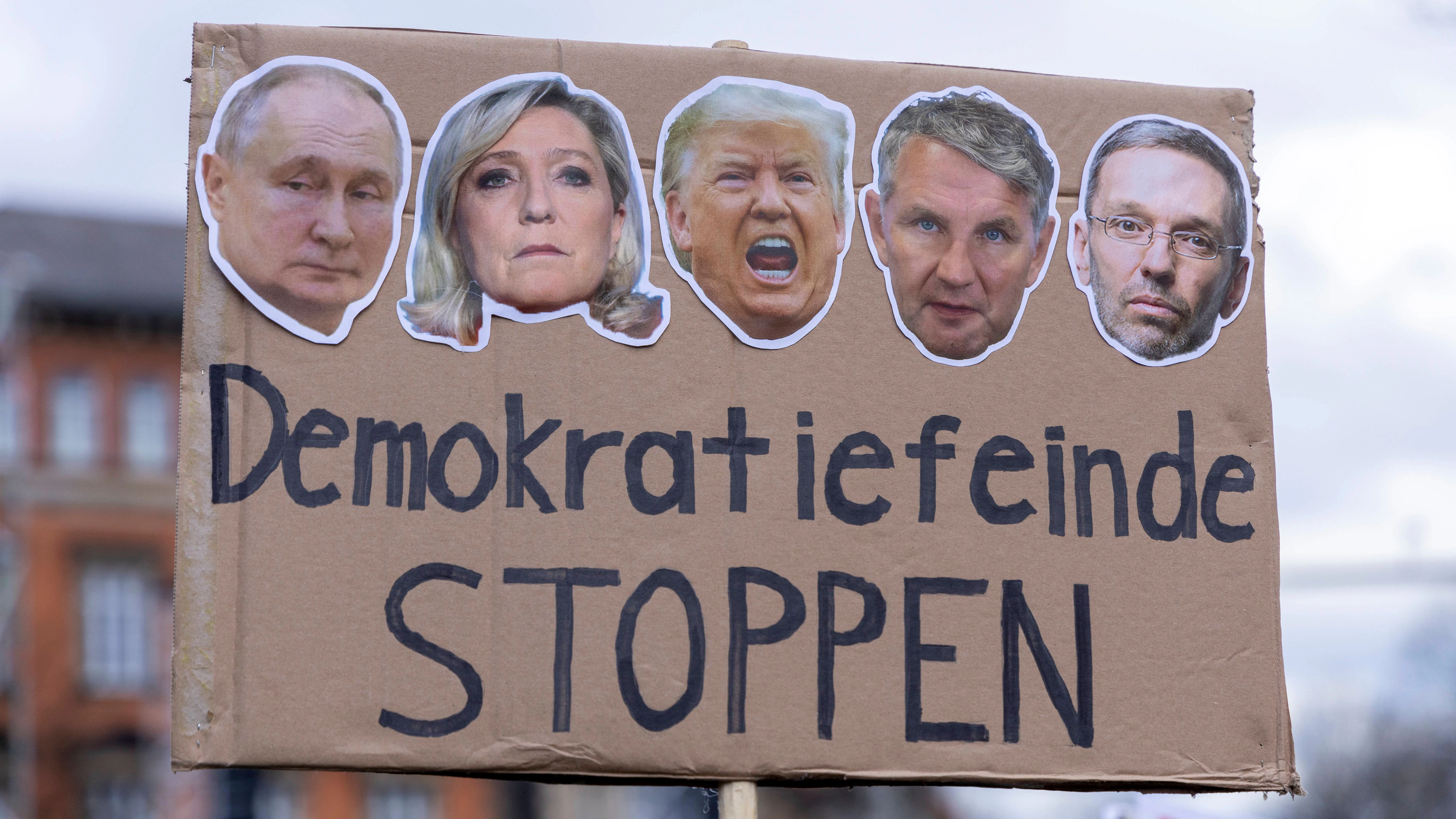 Bei Demos in Deutschland gerieten auch die internationalen rechten Verbindungen der AfD ins Visier.