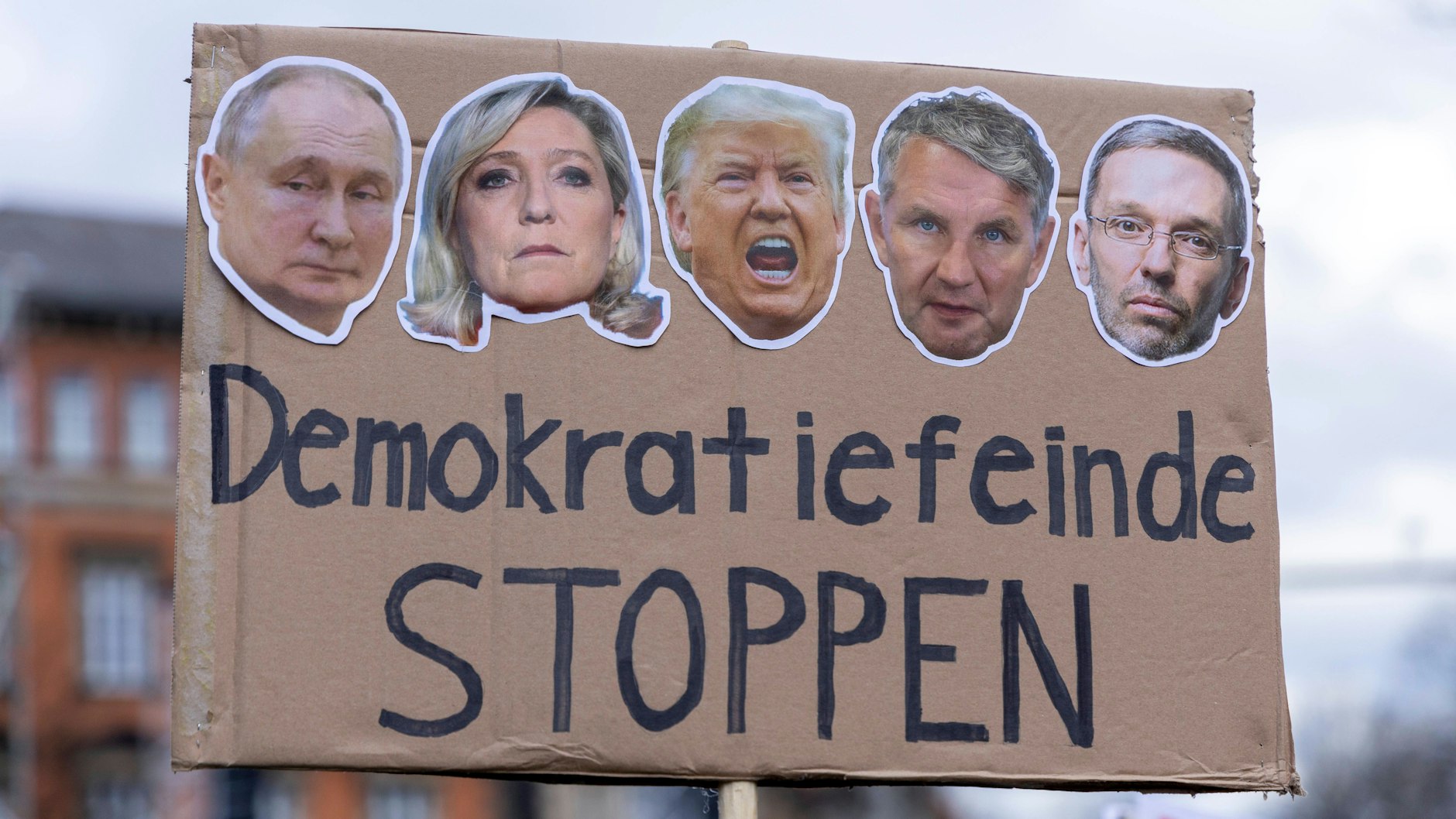 Bei Demos in Deutschland gerieten auch die internationalen rechten Verbindungen der AfD ins Visier.