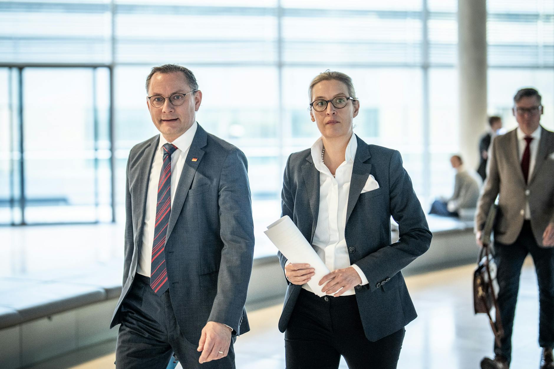 Im „juristischen Abwehrkampf gegen das Bundesamt für Verfassungsschutz“: die AfD-Parteichefs Tino Chrupalla und Alice Weidel