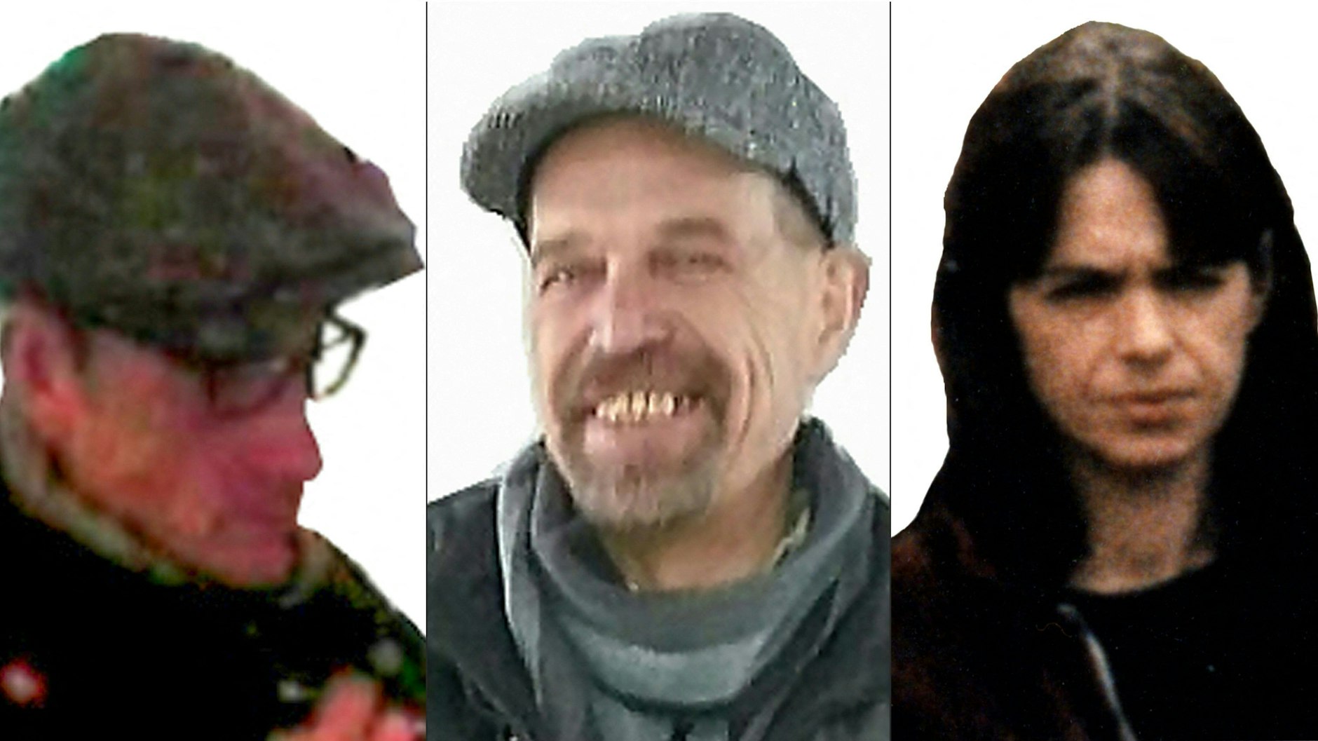 Fahndungsfotos von Burkhard Garweg, Ernst-Volker Staub und Daniela Klette.