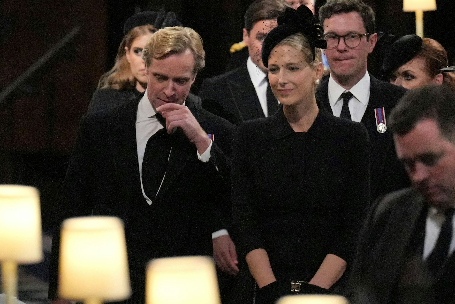 Lady Gabriella Kingston und Thomas Kingston (li.) bei der Beisetzung von Königin Elizabeth II.&nbsp;