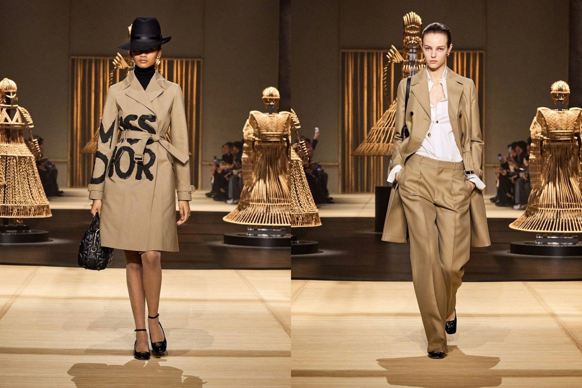 Dior auf der Paris Fashion Week: Die pure Resignation in Form von beigen Trenchcoats.