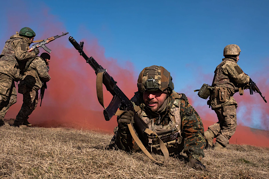 Ukrainische Soldaten bei einer Militärübung&nbsp;&nbsp;