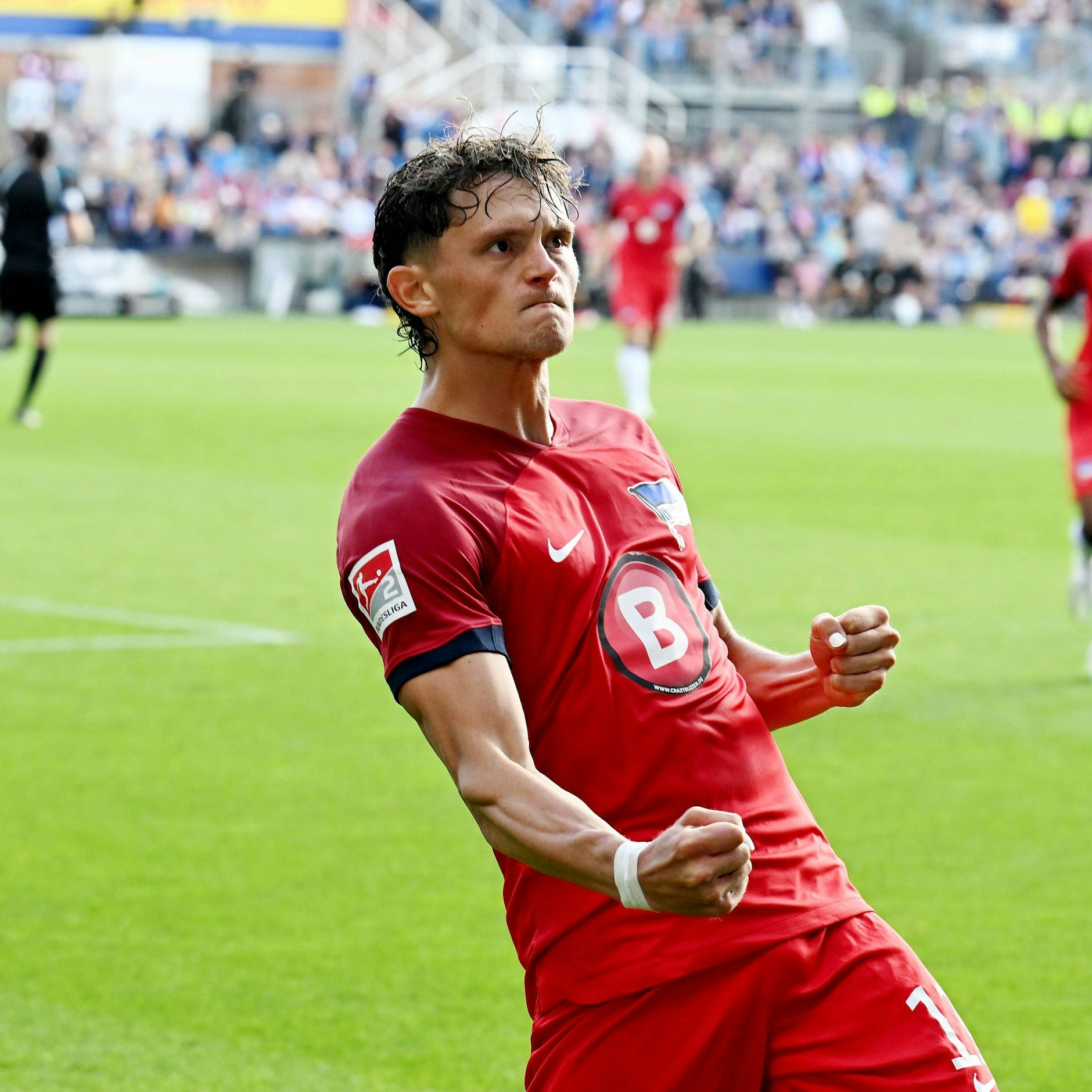Fabian Reese jubelte im September über seinen Siegtreffer zum 3:2 bei Holstein Kiel.
