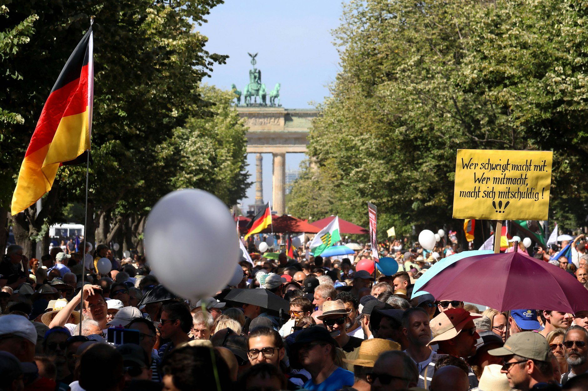 August 2020: Demonstration gegen Coronamaßnahmen. 