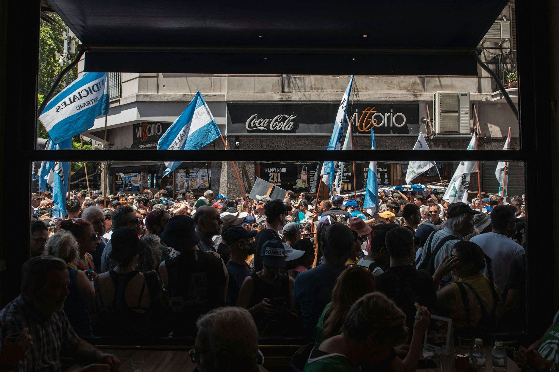 Teilnehmer des Gewerkschaftsstreiks im Januar