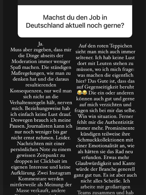 Sophia Thomalla schildert in ihrer Instagram-Story ihre Sicht der Dinge.