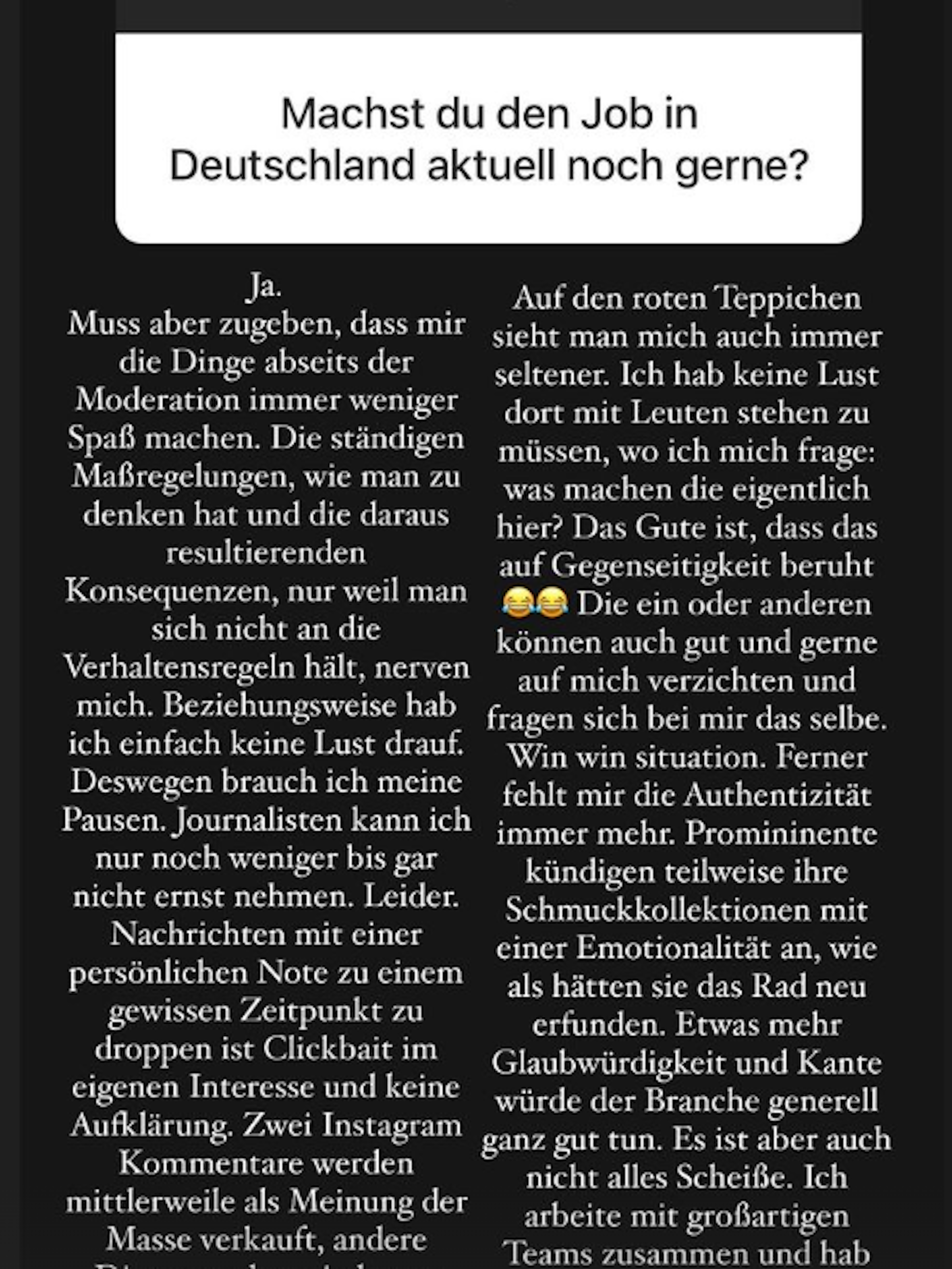 Sophia Thomalla schildert in ihrer Instagram-Story ihre Sicht der Dinge. 