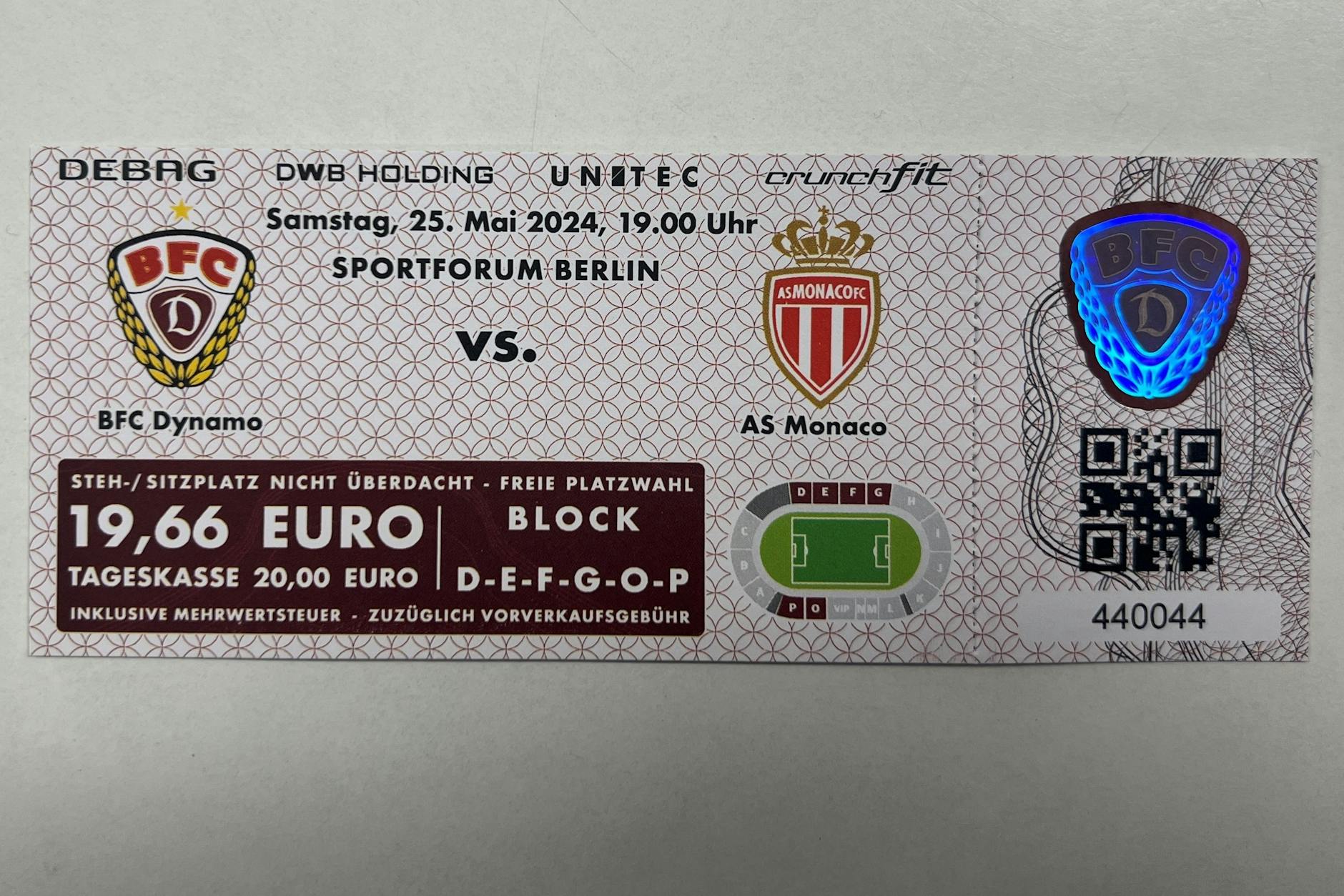Die Karten für den Test des BFC Dynamo gegen Monaco erinnern optisch sehr an die Tickets vom letzten Europapokal-Duell der beiden Klubs.