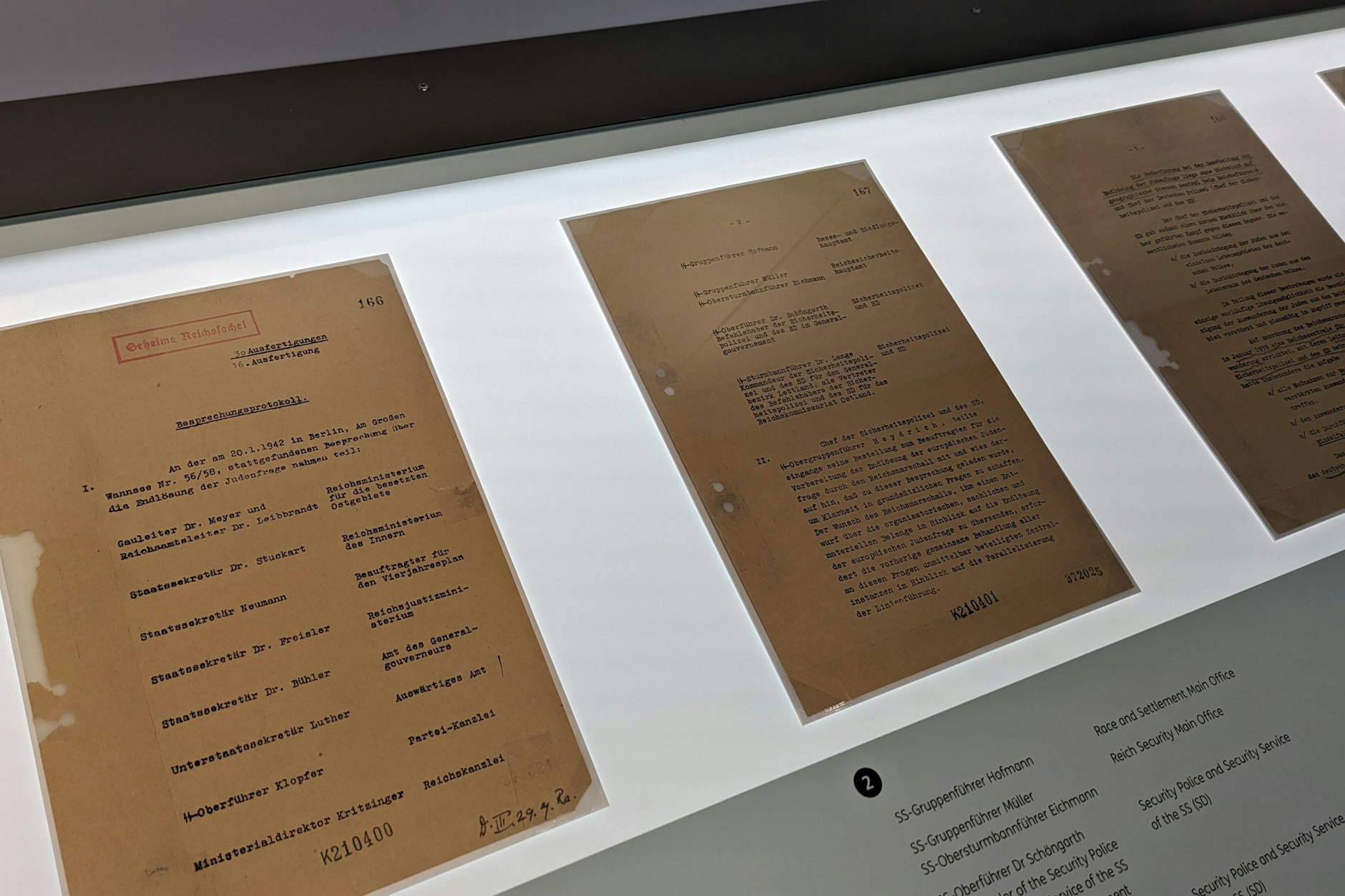 Das Protokoll der Konferenz ist ausgestellt: Man kann genau nachlesen, was die Nazis vorhatten.