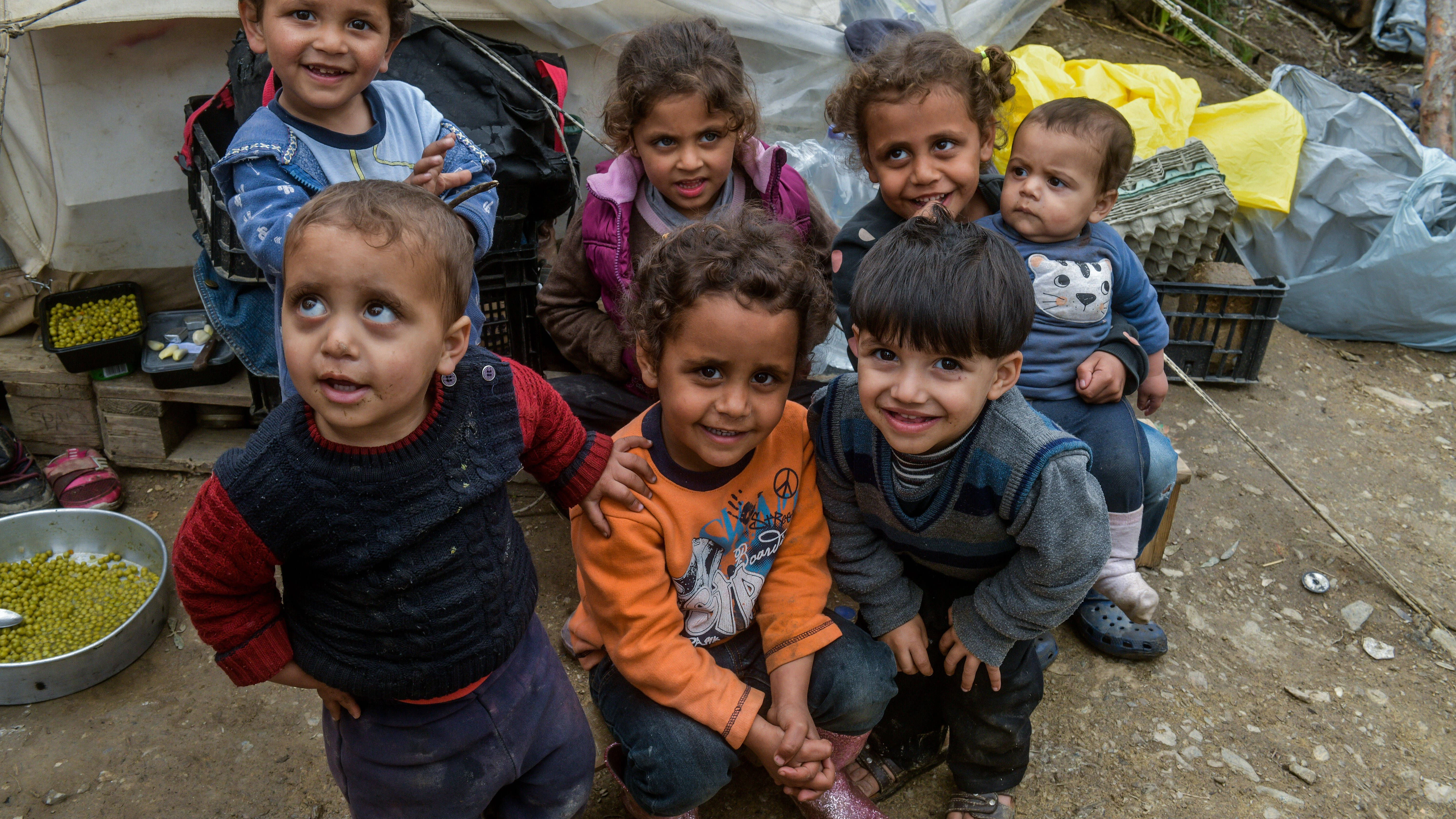 Kinder im Flüchtlingslager Moria auf der Insel Lesbos im März 2020