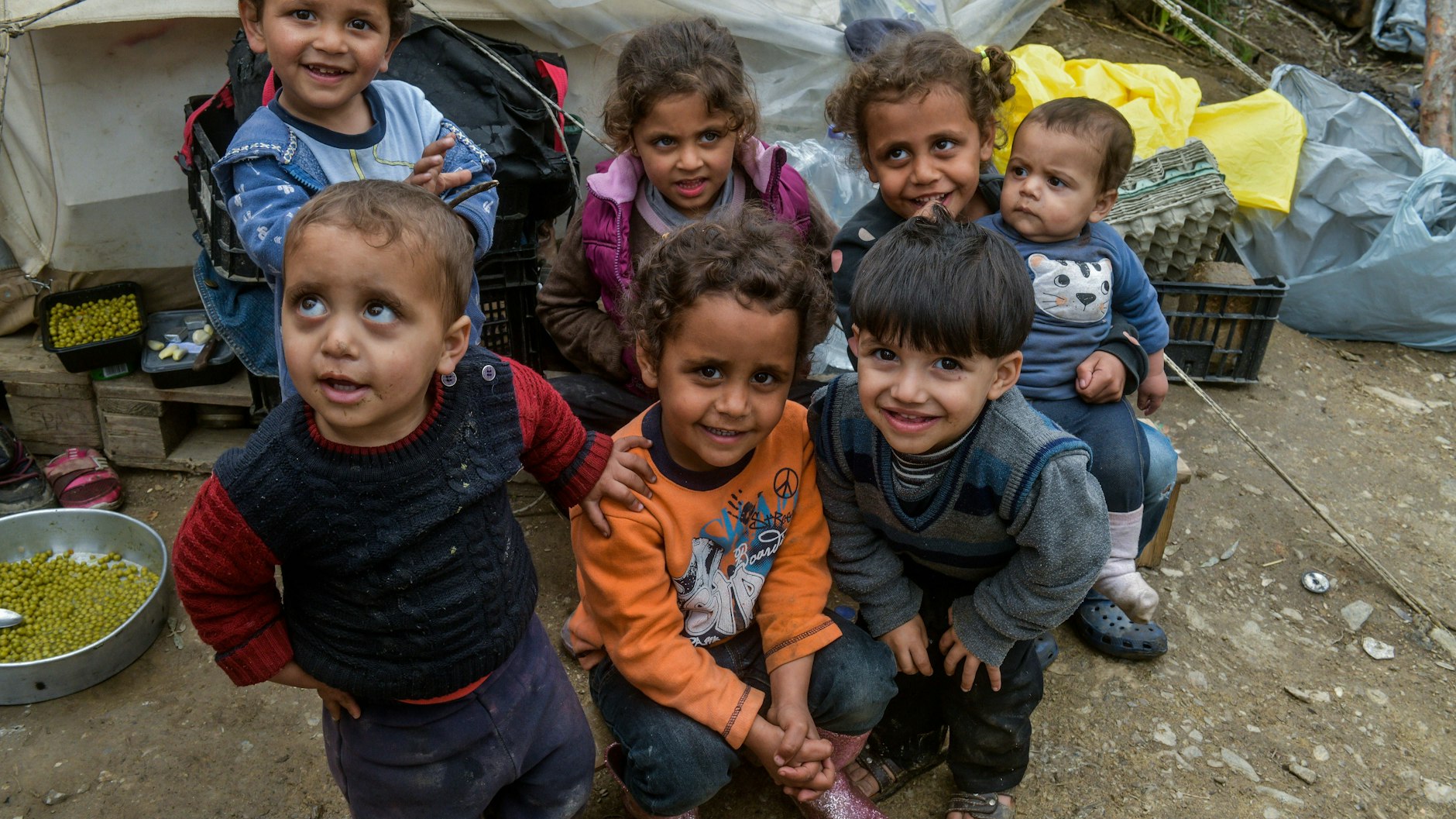 Kinder im Flüchtlingslager Moria auf der Insel Lesbos im März 2020