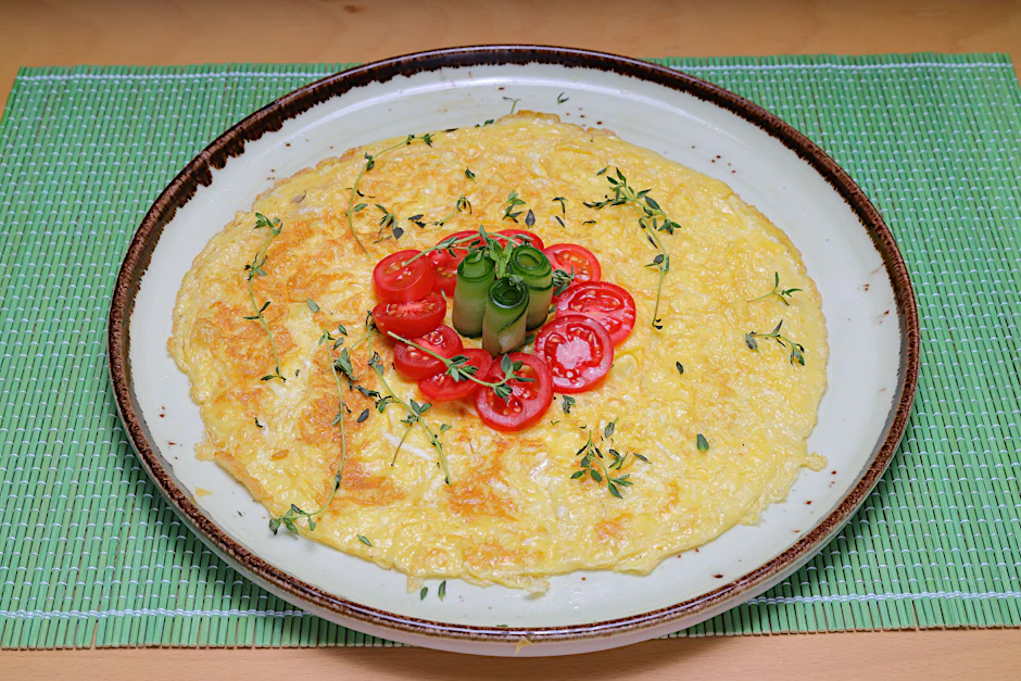 Ein Käse-Kräuter-Omelett ist schnell zubereitet und schmeckt zum Frühstück genauso gut wie am Abendbrot-Tisch.&nbsp;