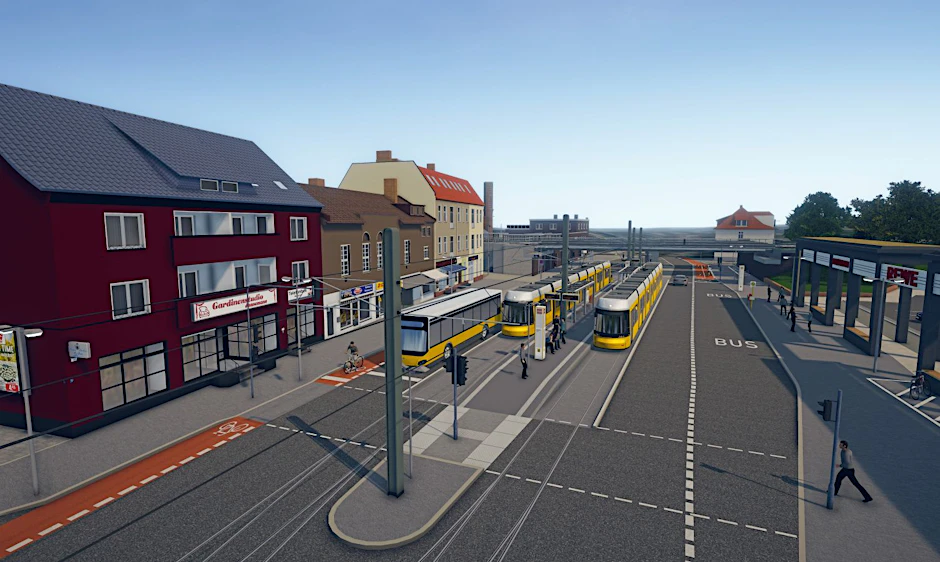 Rund um den S-Bahnhof Mahlsdorf soll die Straßenbahn-Station erneuert werden.