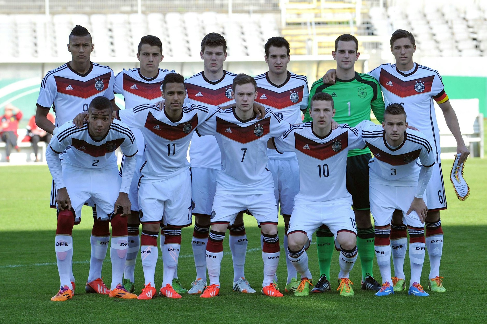 Deutschlands U19 im Jahr 2014: Einige wie Davie Selke (l.), Marc Kempf (2.v.l.) oder Marius Gersbeck (2.v.r) und Niklas Stark (r.) wurden Profis, andere nicht.&nbsp;