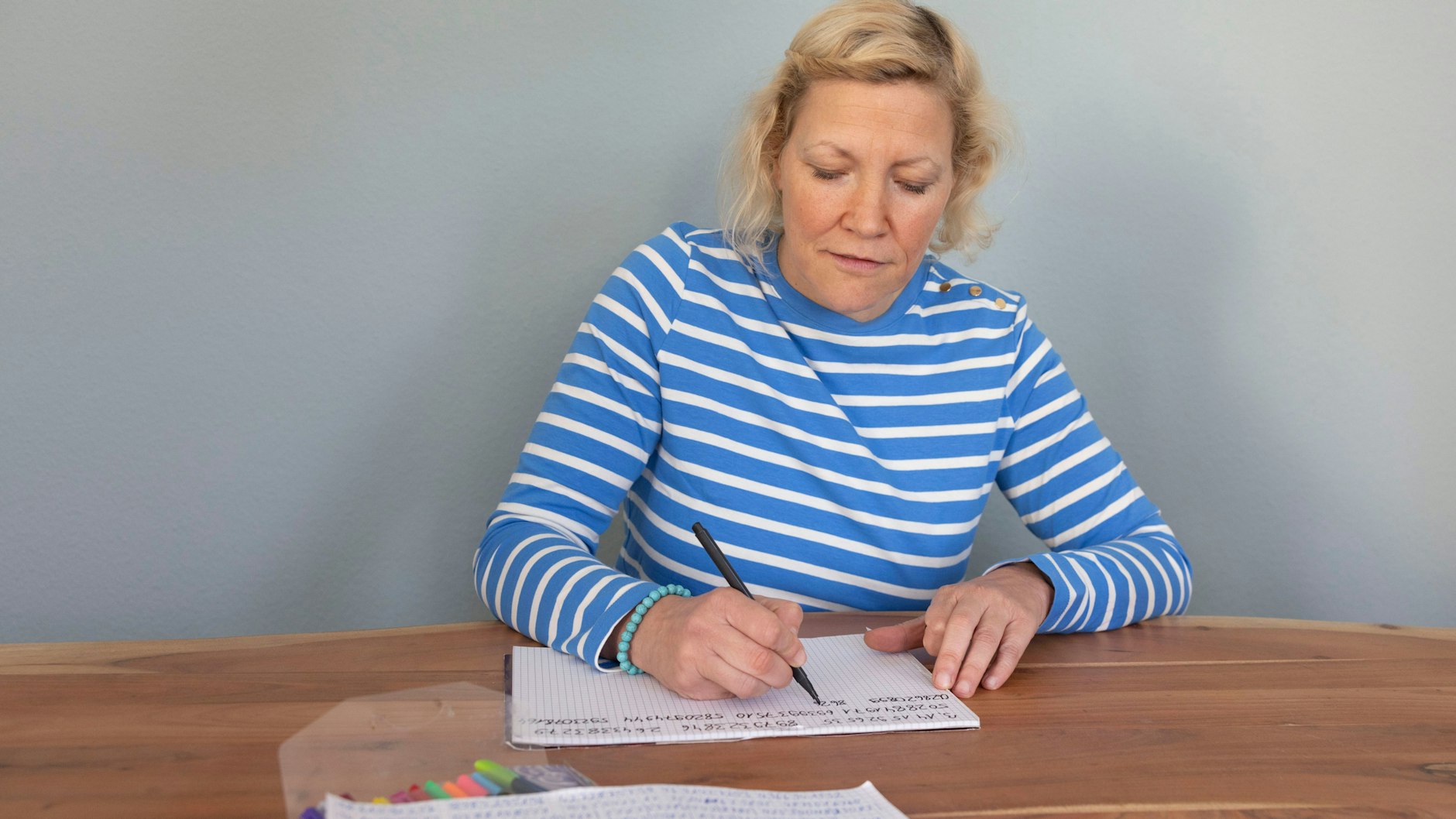 Gedächtniskünstlerin Susanne Hippauf beim Training.