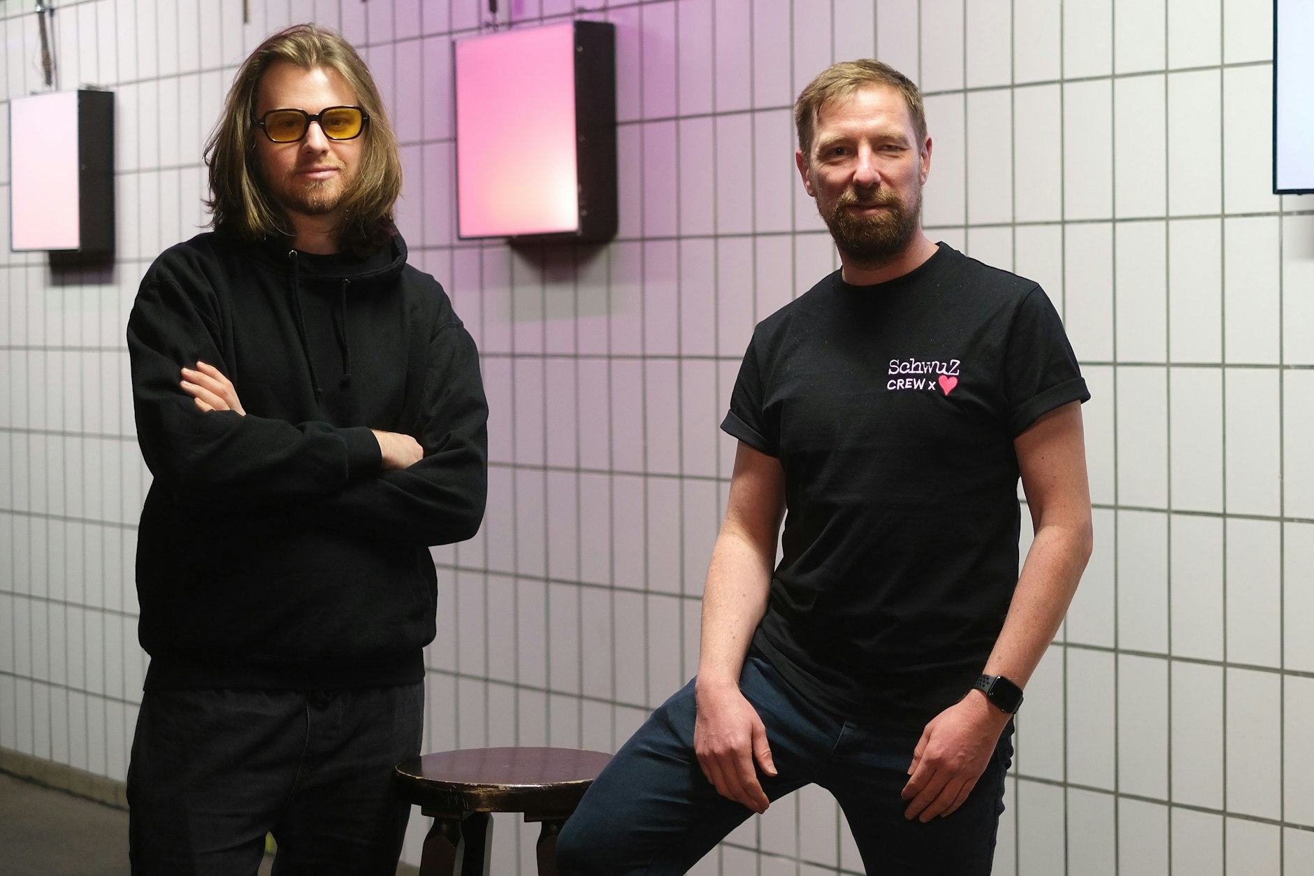 Andrii Yankovskyj (l.),&nbsp;Vertreter des ukrainischen Clubverbands Unight,&nbsp;und Marcel Weber, Vorsitzender der Berliner Clubcommission.