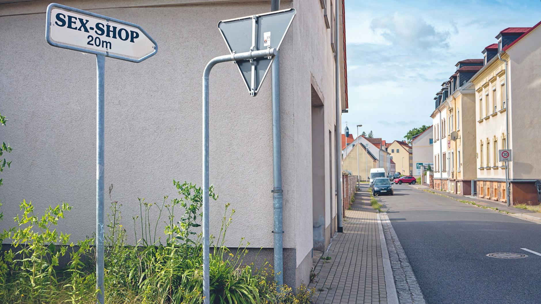 Wo der Sexshop gut ausgeschildert ist: Oschatz in Sachsen.
