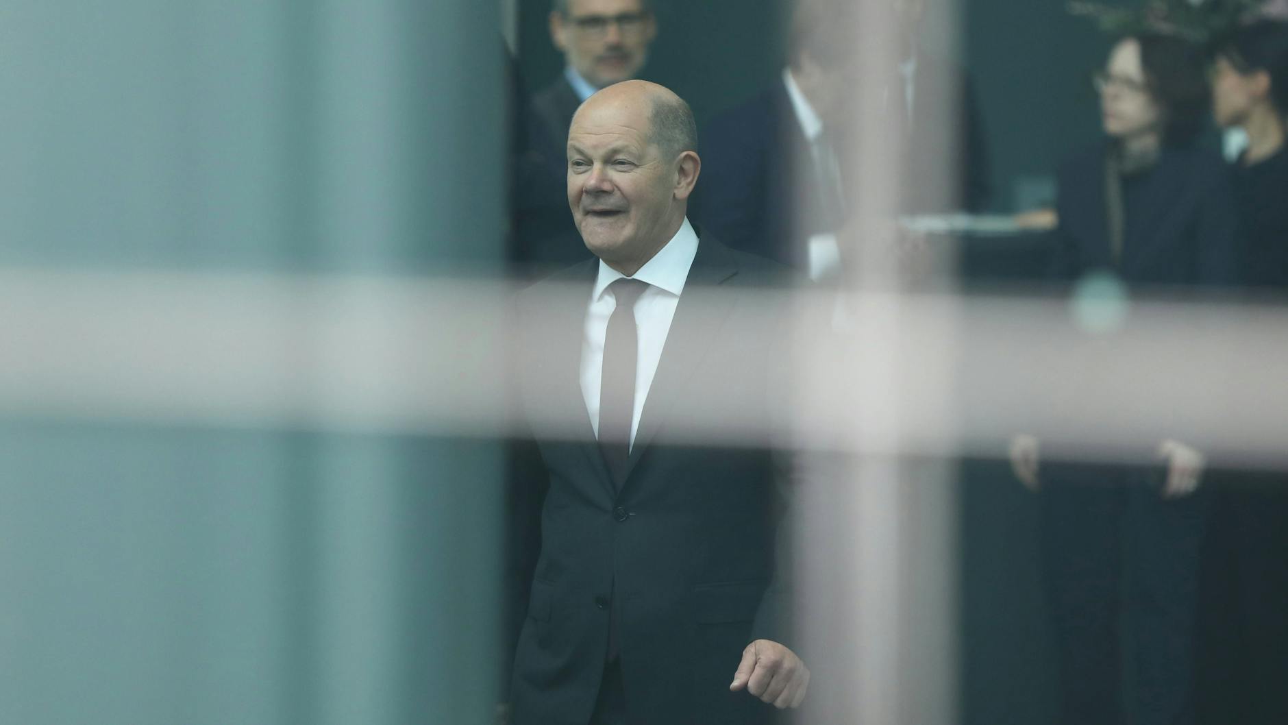 Olaf Scholz im Bundeskanzleramt beim Empfang der Premierministerin Litauens. 