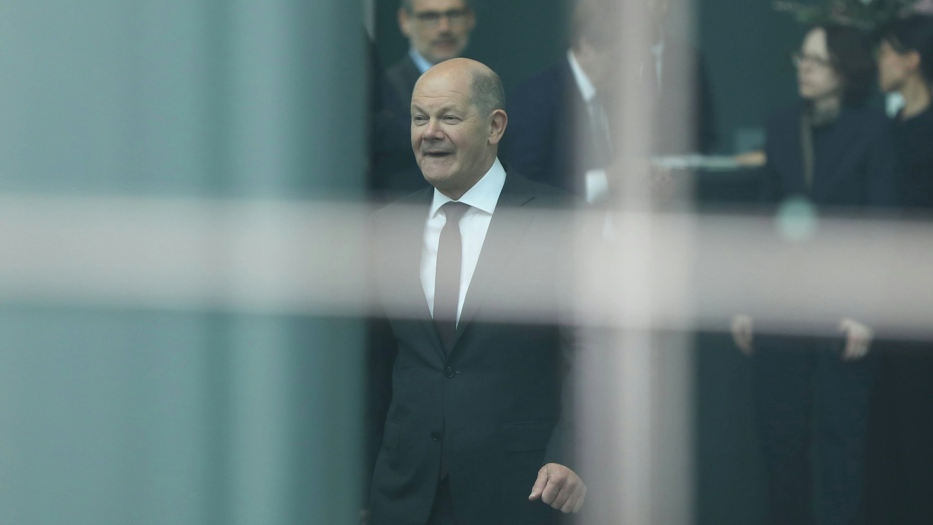 Olaf Scholz im Bundeskanzleramt beim Empfang der Premierministerin Litauens.&nbsp;