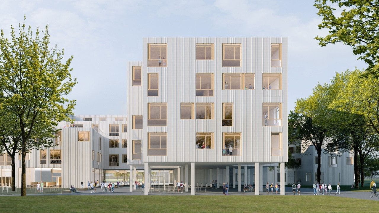 Der Schul-Neubau an der Allee der Kosmonauten in Lichtenberg soll zwei Schulen vereinen.