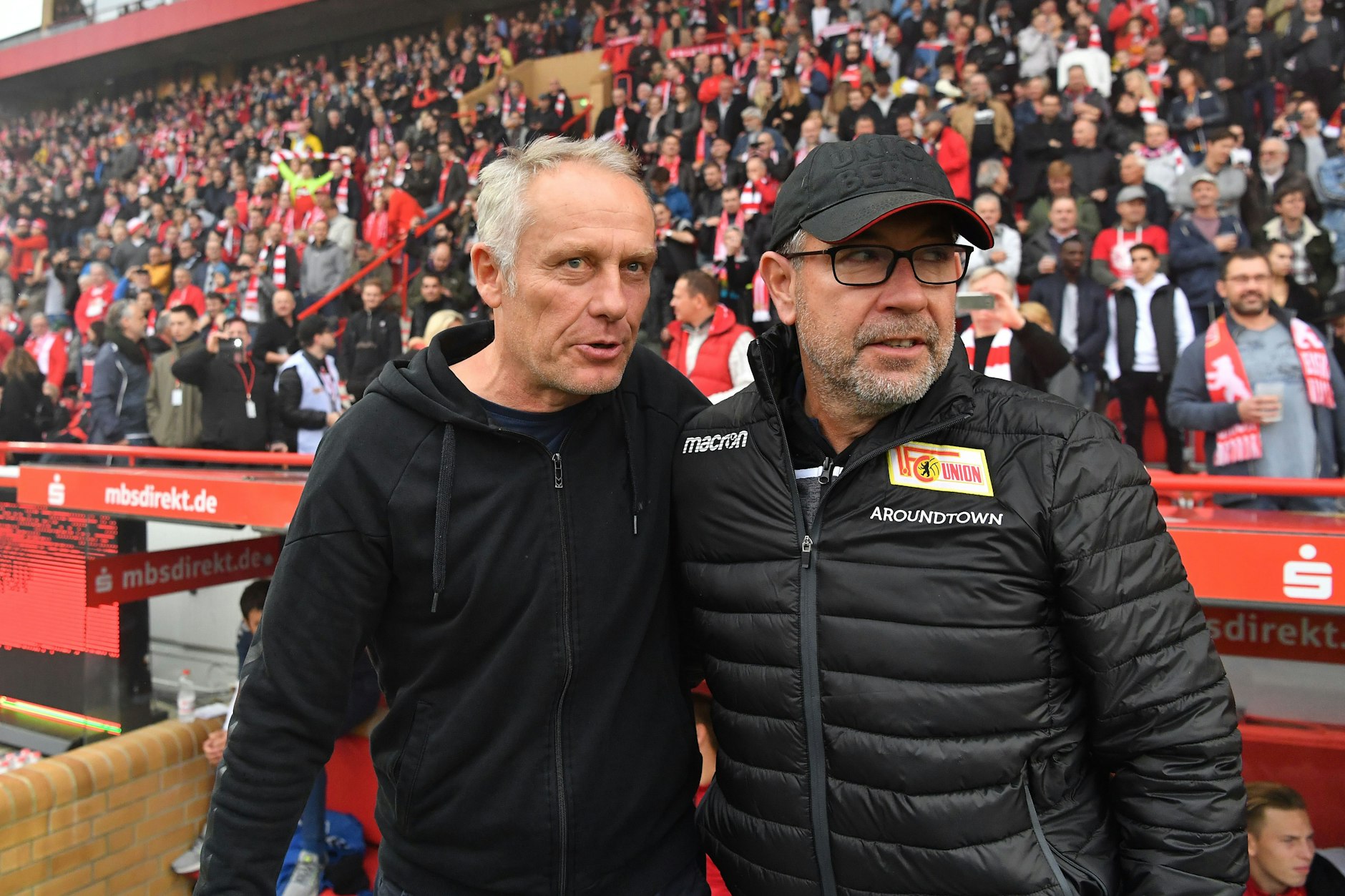 Zwei Legenden: Freiburg-Trainer Christian Streich (58)&nbsp; und Ex-Union-Coach Urs Fischer (58).