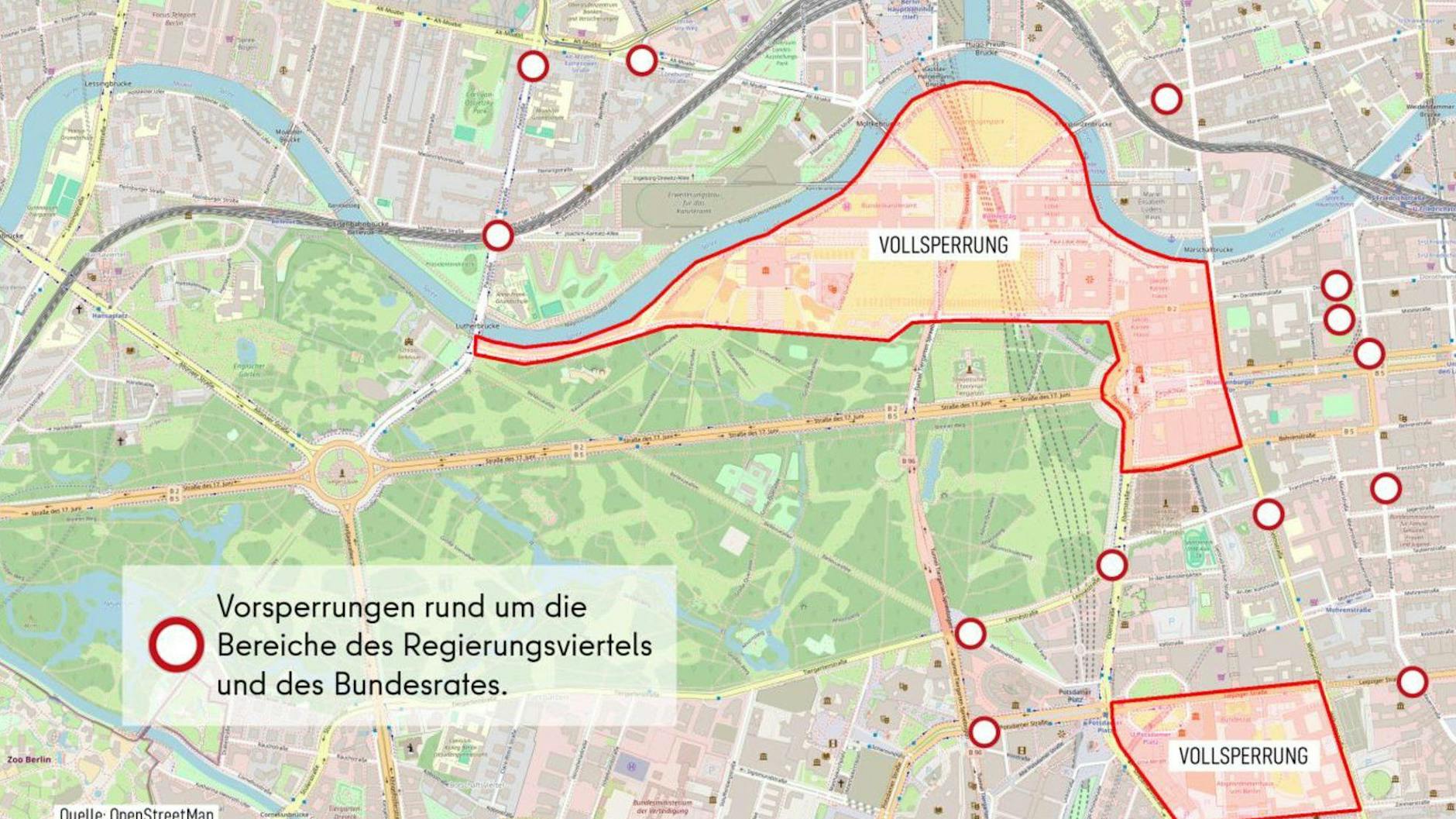 Das sind die Sperrungen im Regierungsviertel