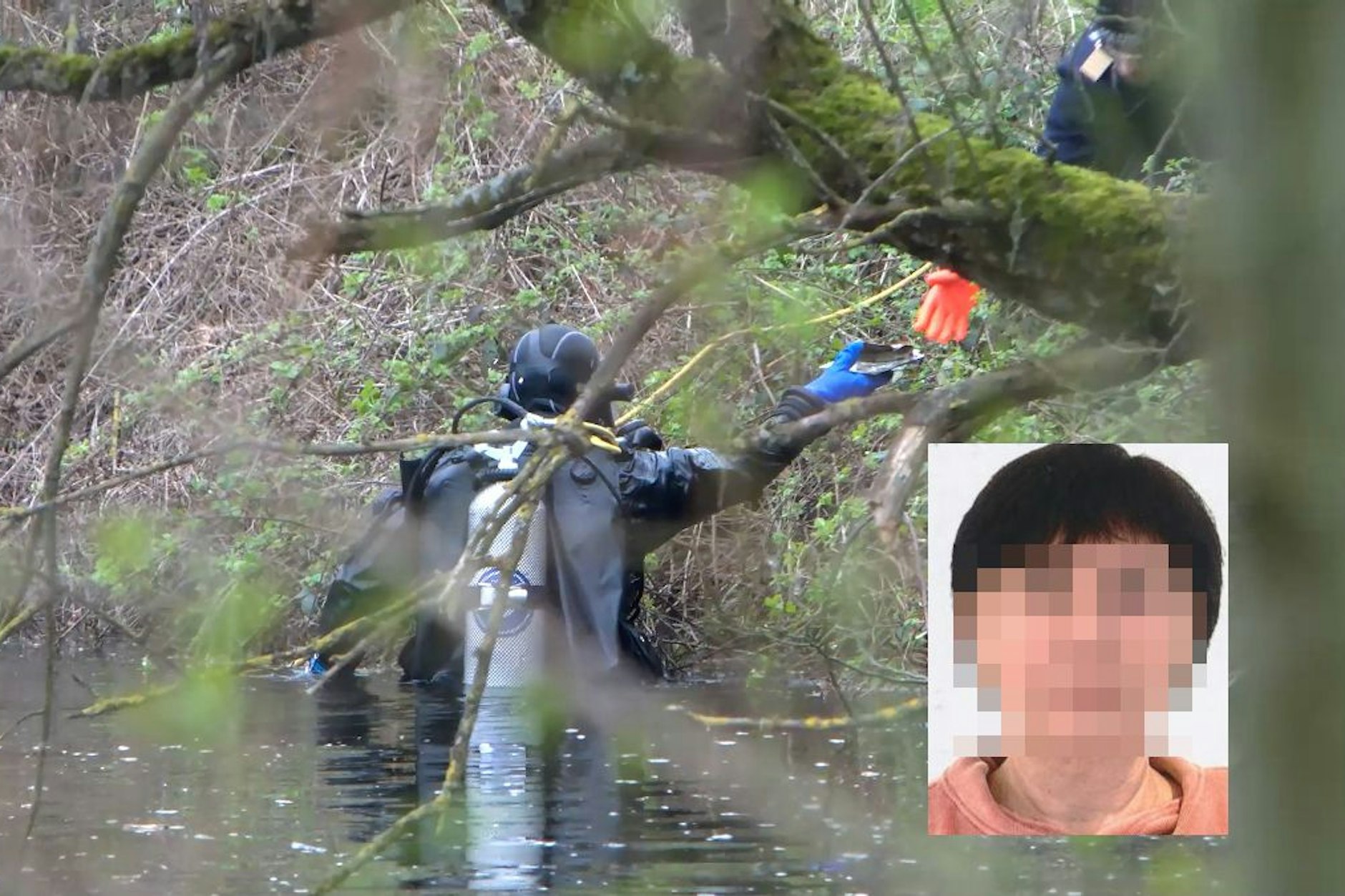 Taucher der Polizei fanden die Leiche von Oma Maryna S. (51) in einem Gewässer.