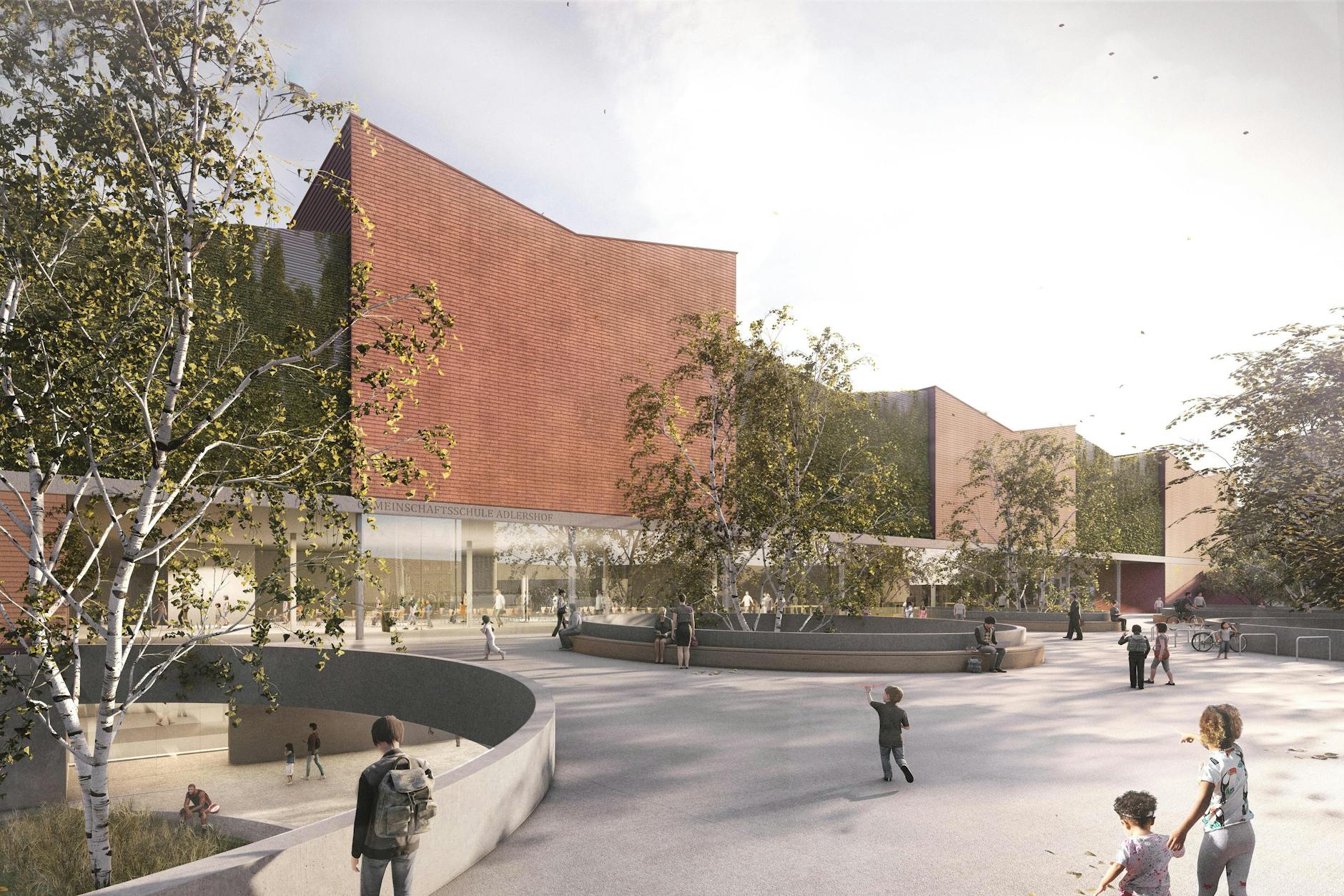 Der gigantische Schul-Neubau in Adlerhof soll Heimat für mehr als 1300 Schülerinnen und Schüler werden.