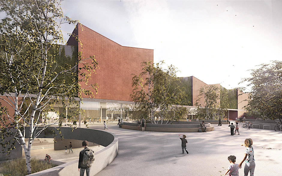 Der gigantische Schul-Neubau in Adlerhof soll Heimat für mehr als 1300 Schülerinnen und Schüler werden.