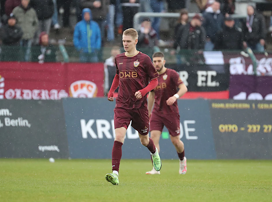 Der Mann des Tages beim BFC Dynamo: Joker Joey Breitfeld&nbsp; traf erst doppelt und bereitete das Siegtor durch Malina zum 3:2 gegen Altglienicke vor.